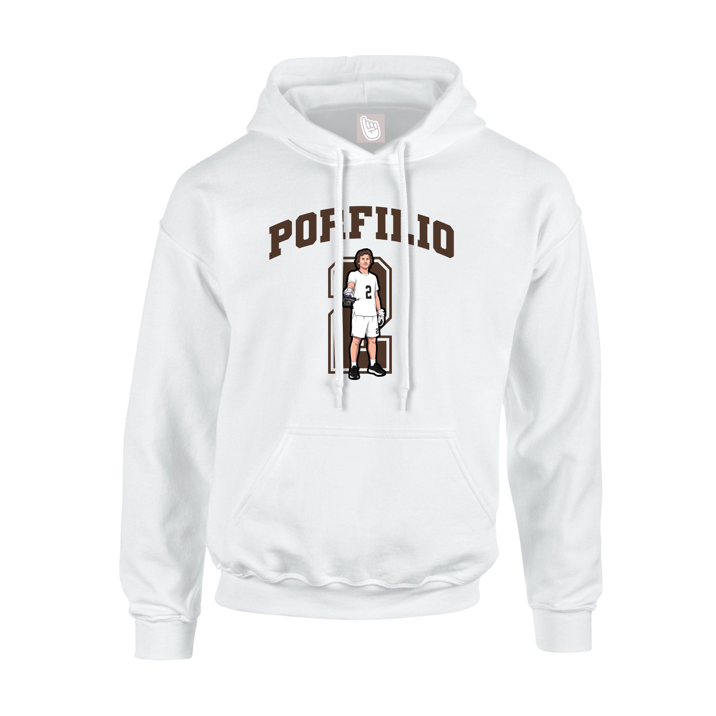 Hoodie — Number in White