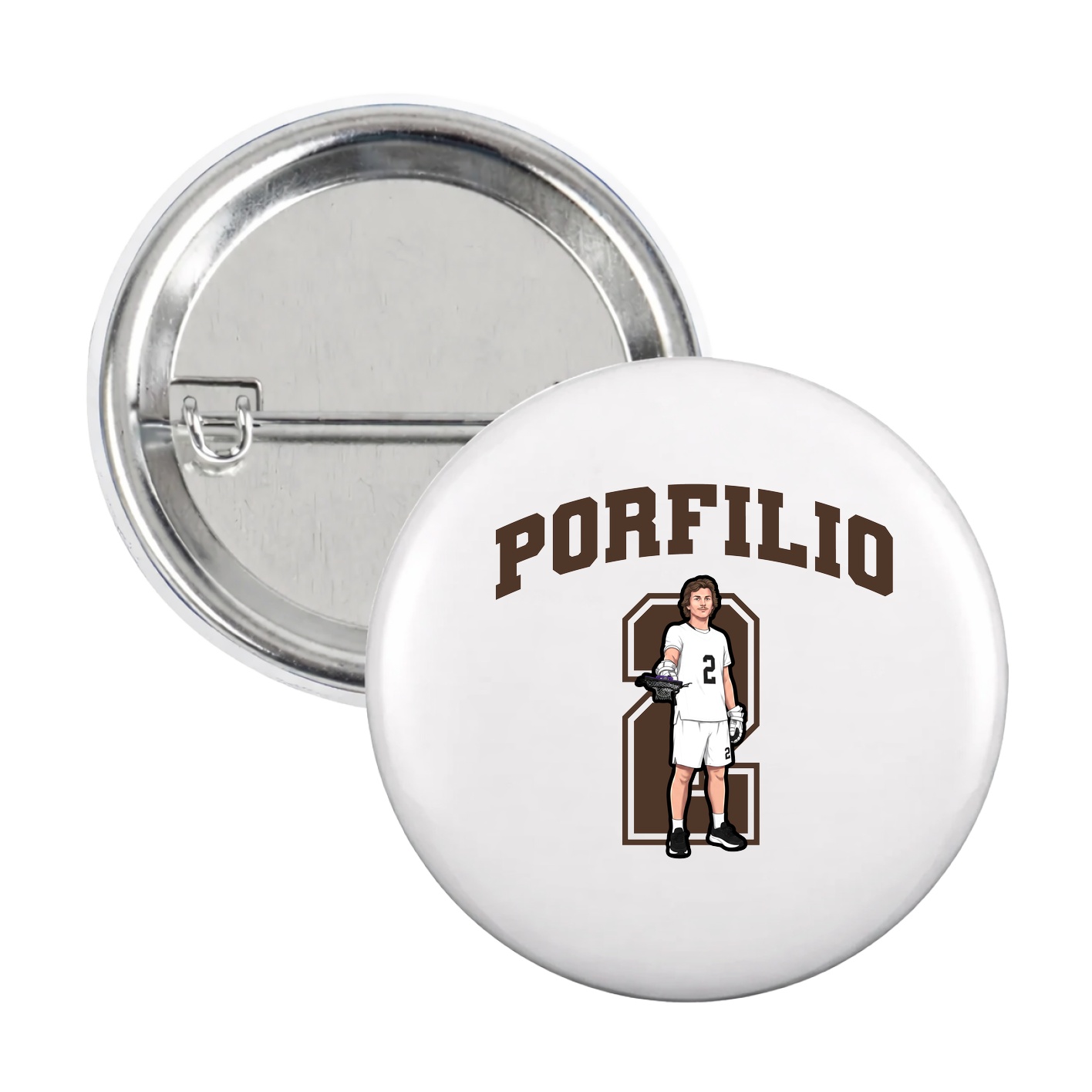 Game Day Button — Number in White