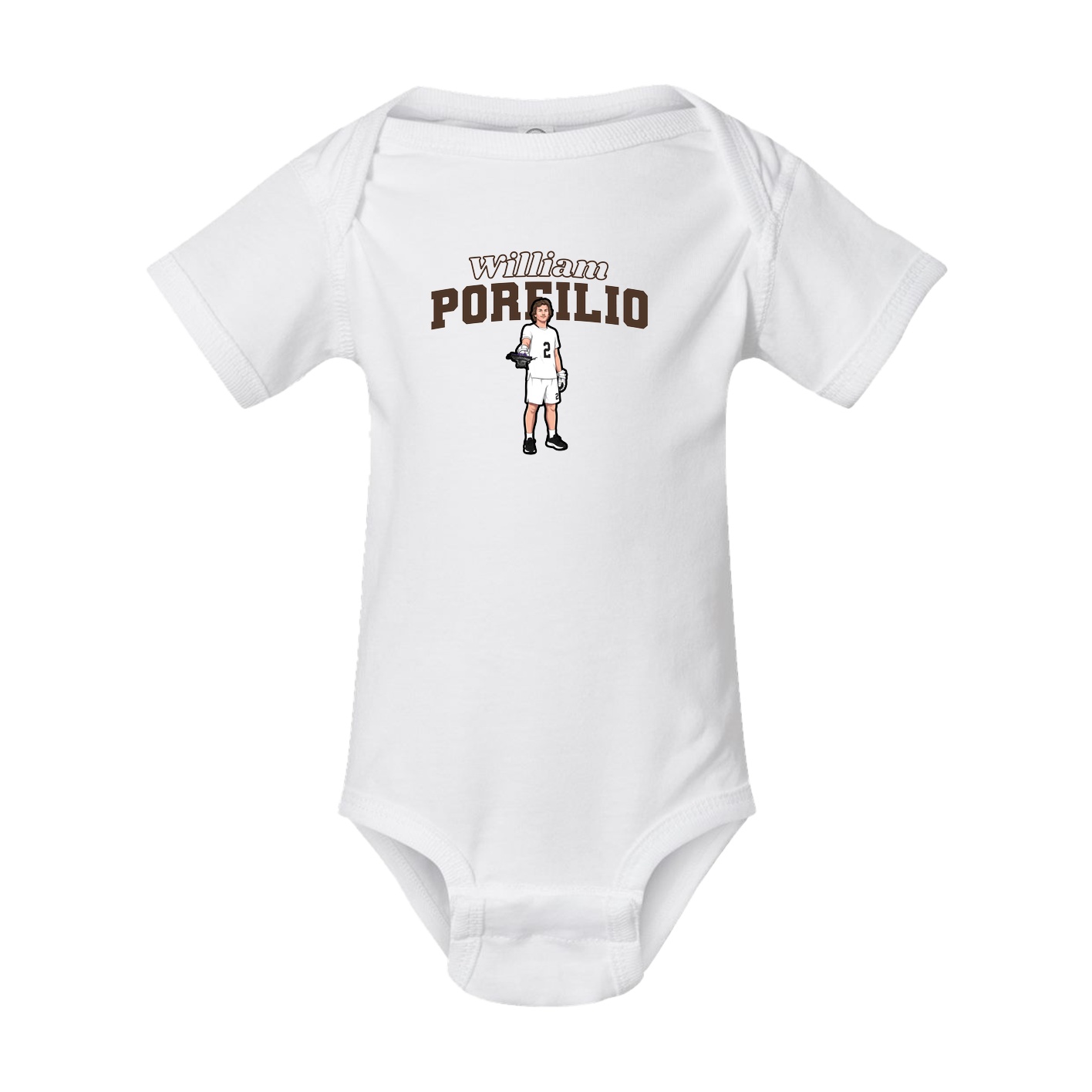 Baby Onesie — Name Arch in White