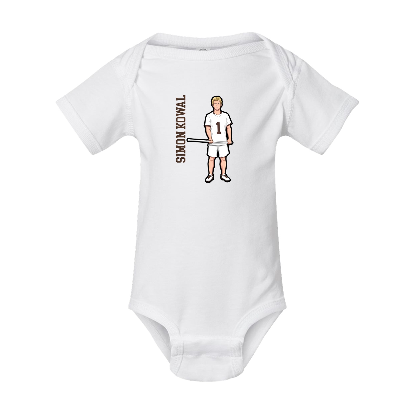 Baby Onesie — Name Vertical in White