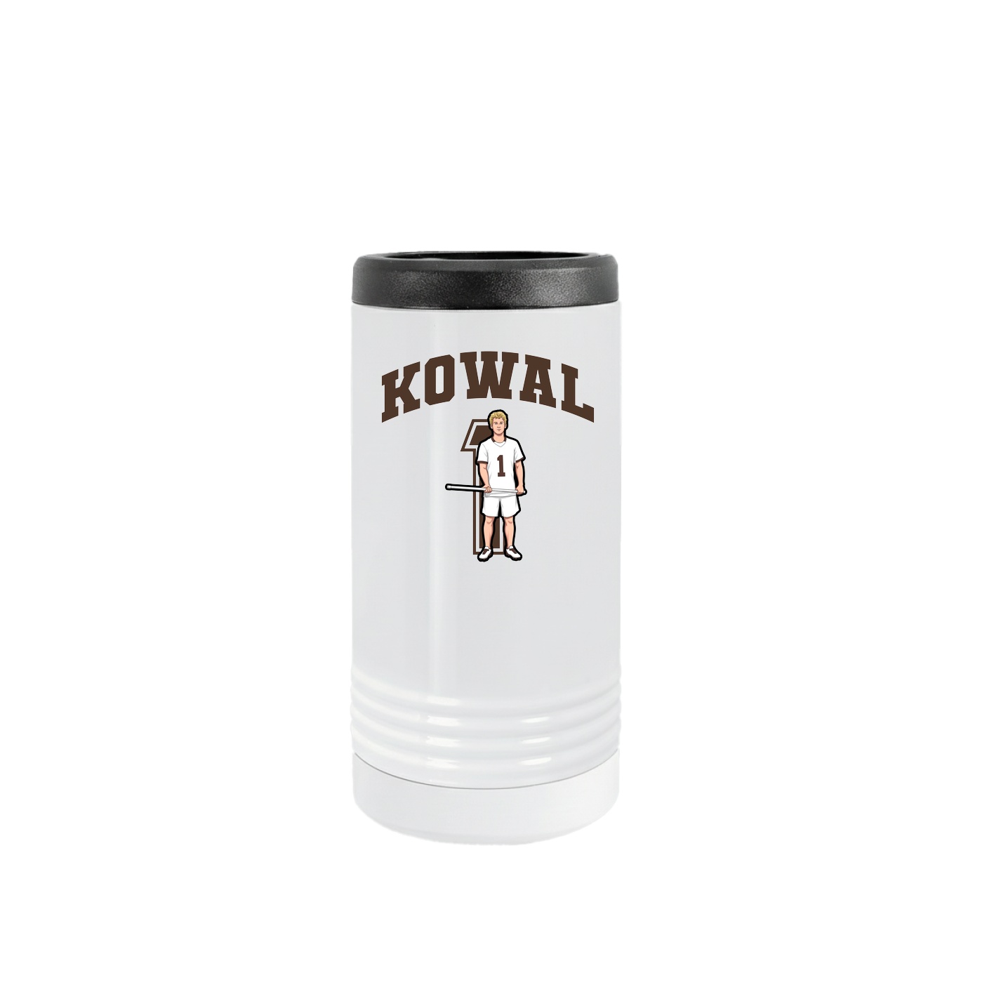Slim Beverage Holder — Number in White