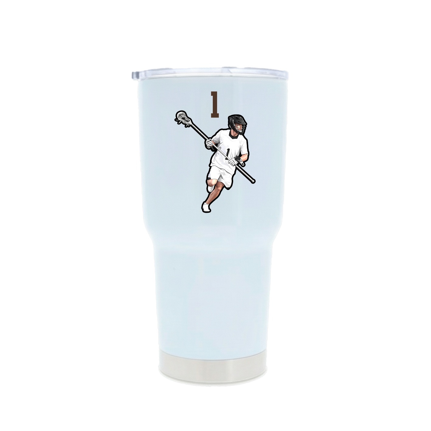 30oz Stainless Steel Tumbler — Number Top in White