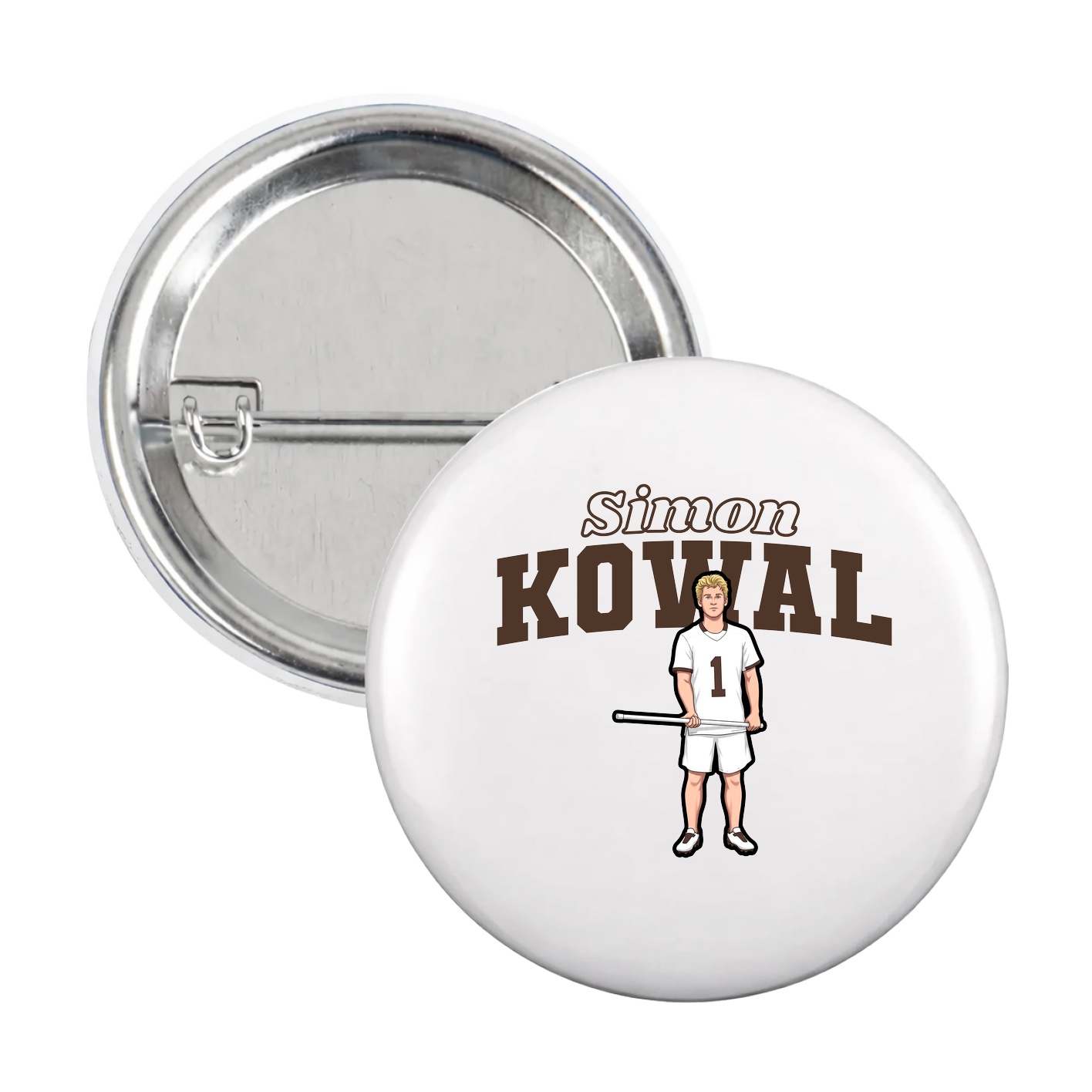 Game Day Button — Name Arch in White