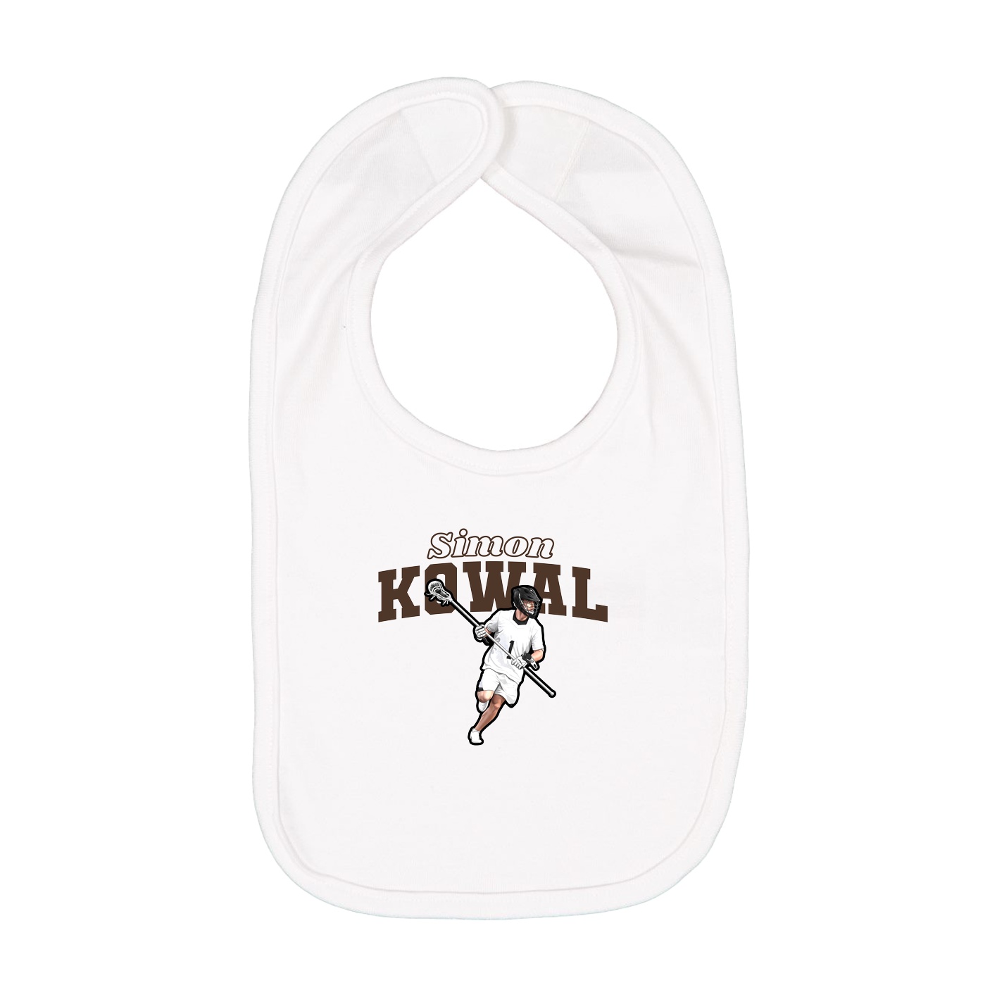 Infant Bib — Name Arch in White