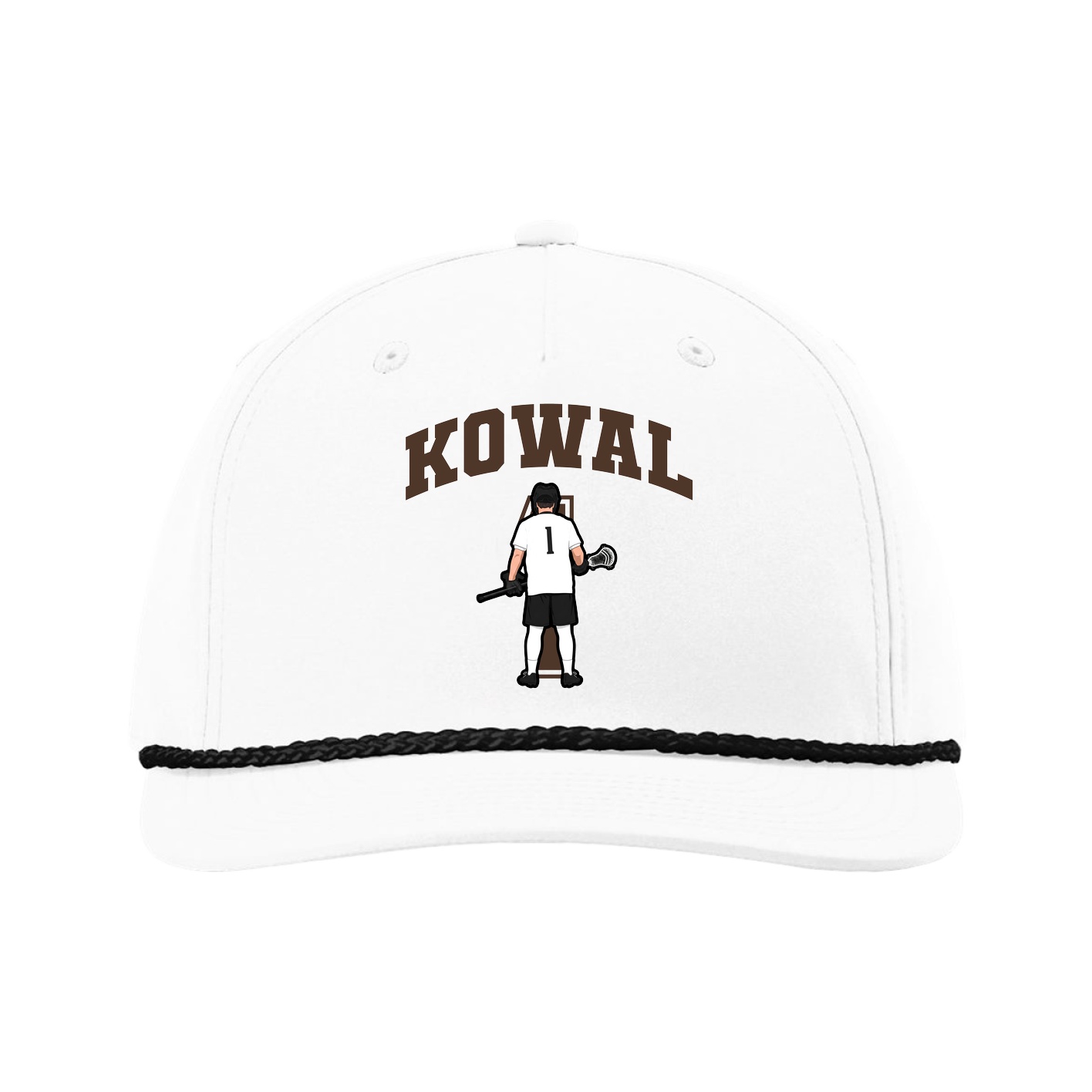 Five-Panel Classic Rope Cap — Number in White