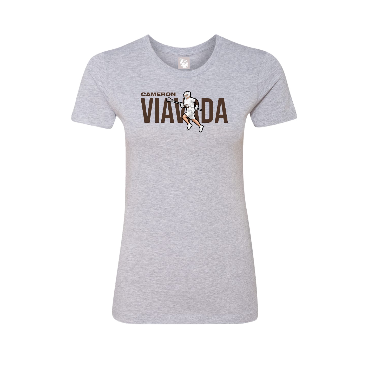 Fitted Women's Tee — Player Name in Grey