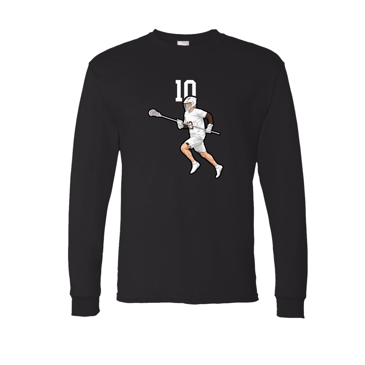 Long Sleeve Tee — Number Top in Black