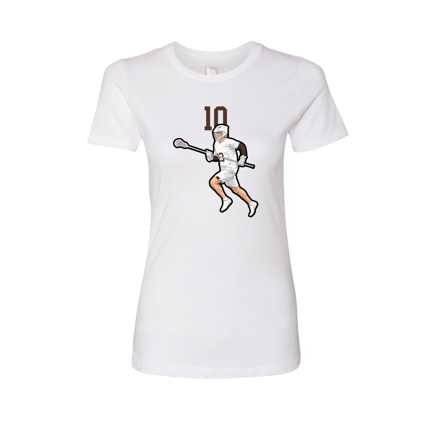 Fitted Women's Tee — Number Top in White