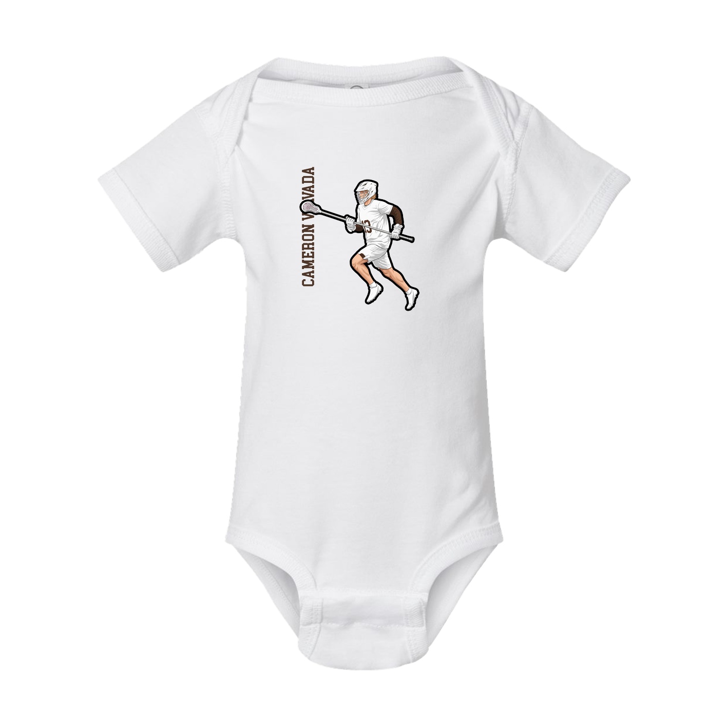 Baby Onesie — Name Vertical in White