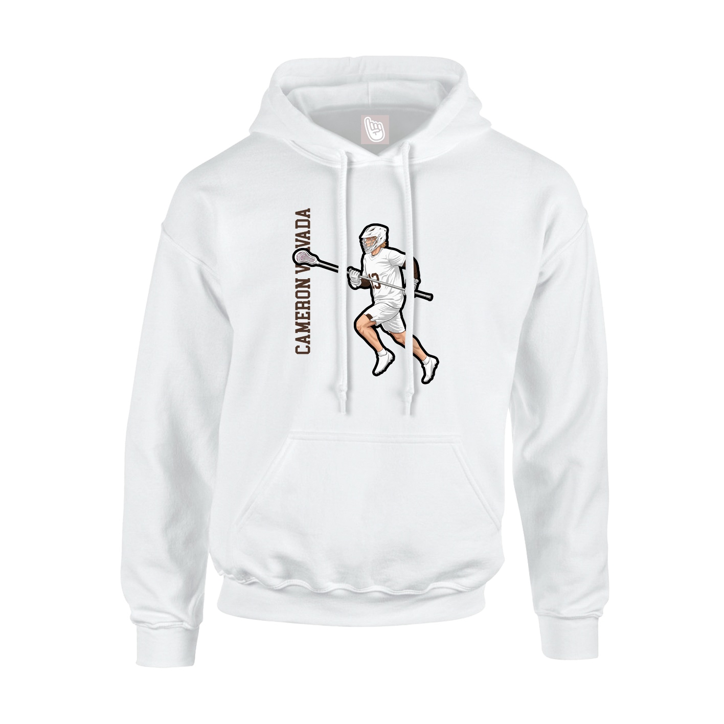 Youth Hoodie — Name Vertical in White