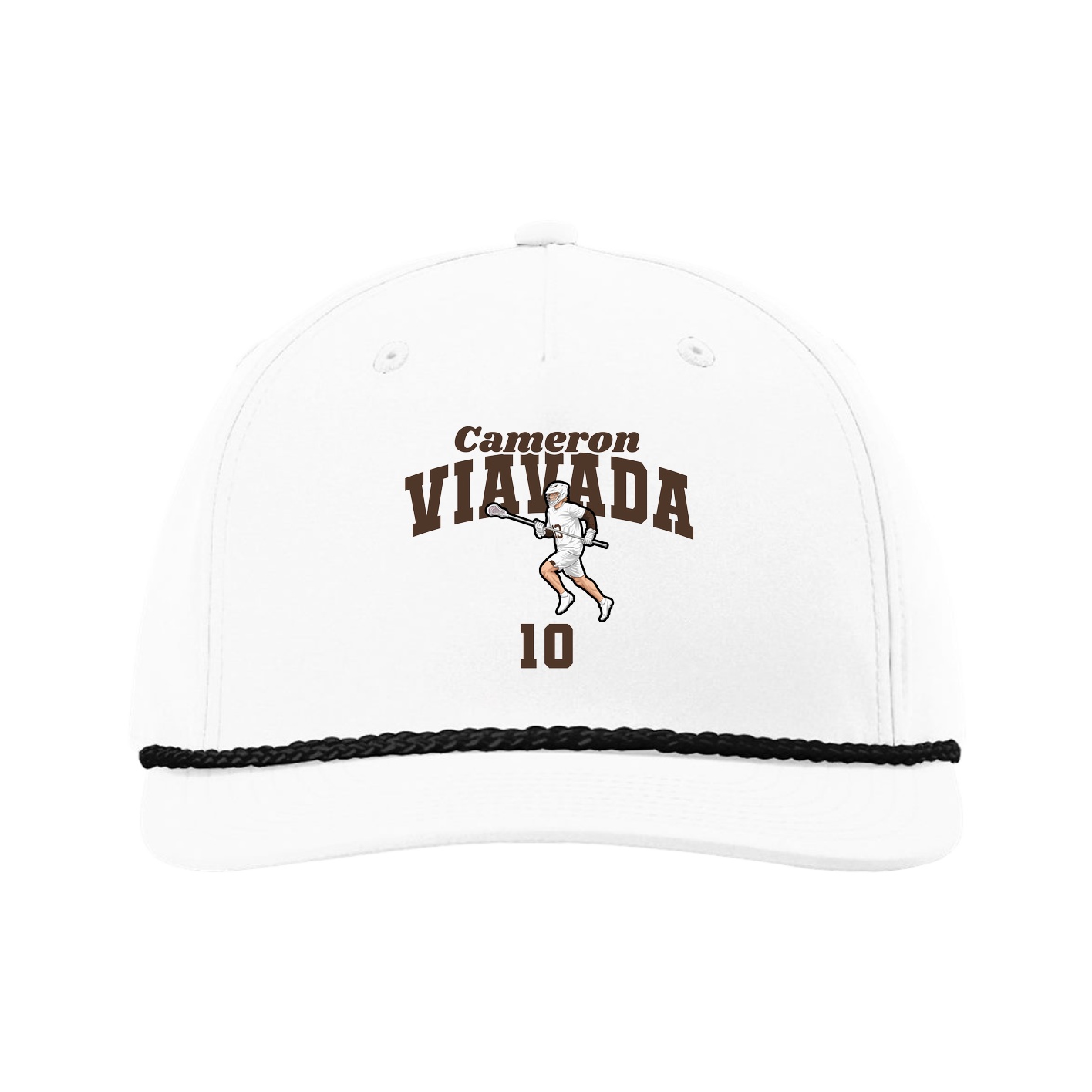 Five-Panel Classic Rope Cap — Signature Arch in White