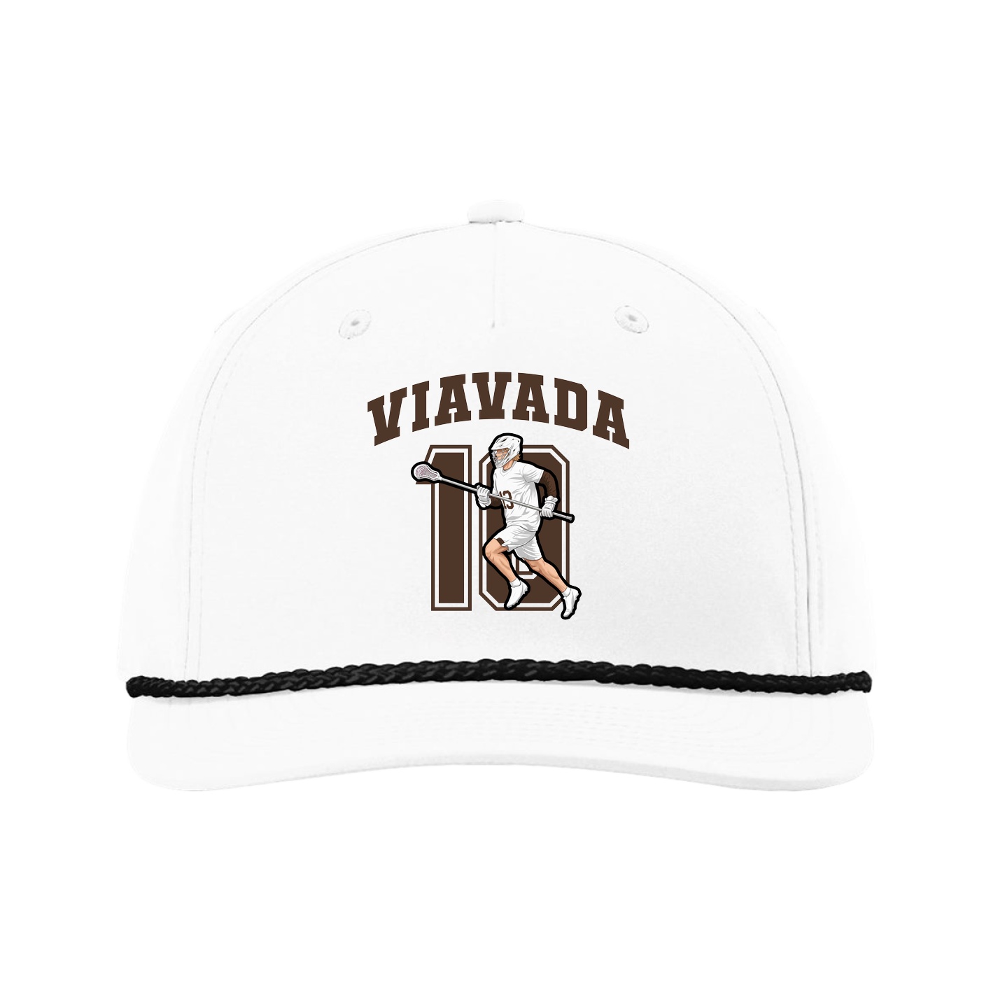 Five-Panel Classic Rope Cap — Number in White