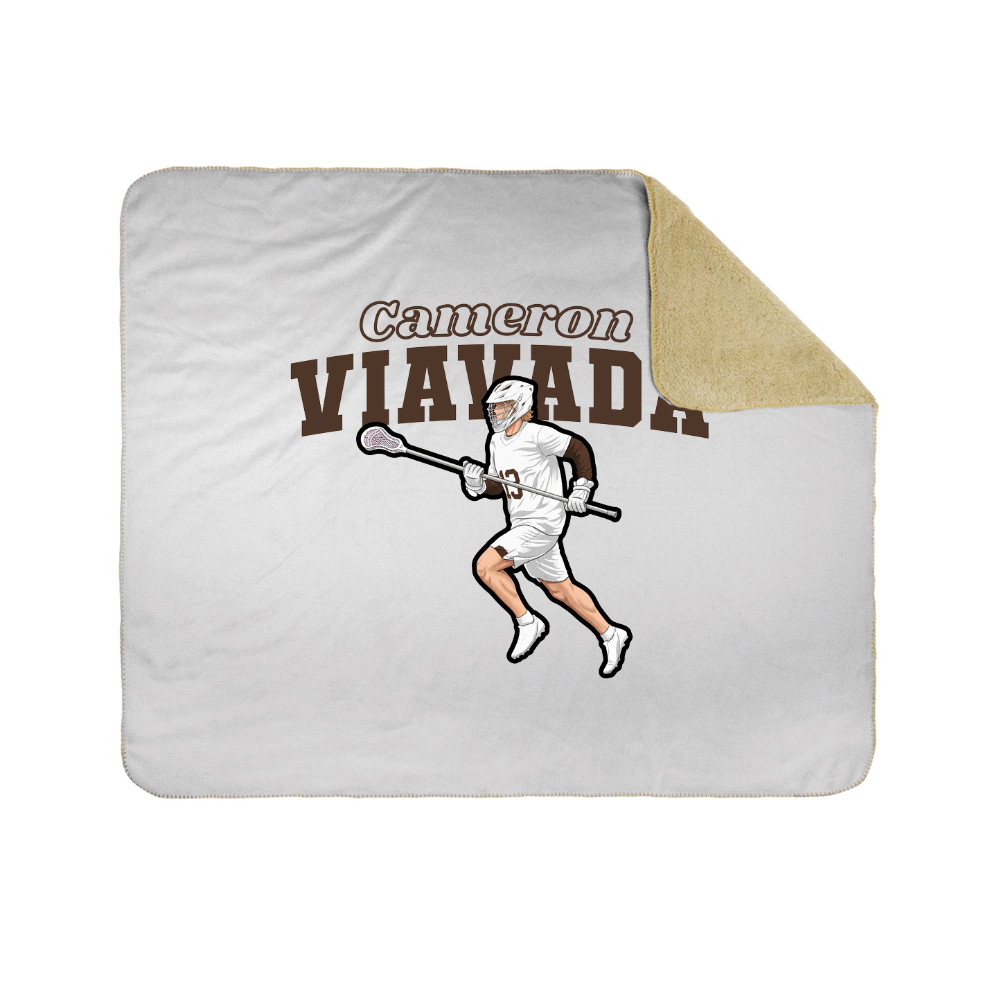 Throw Blanket — Name Arch in White