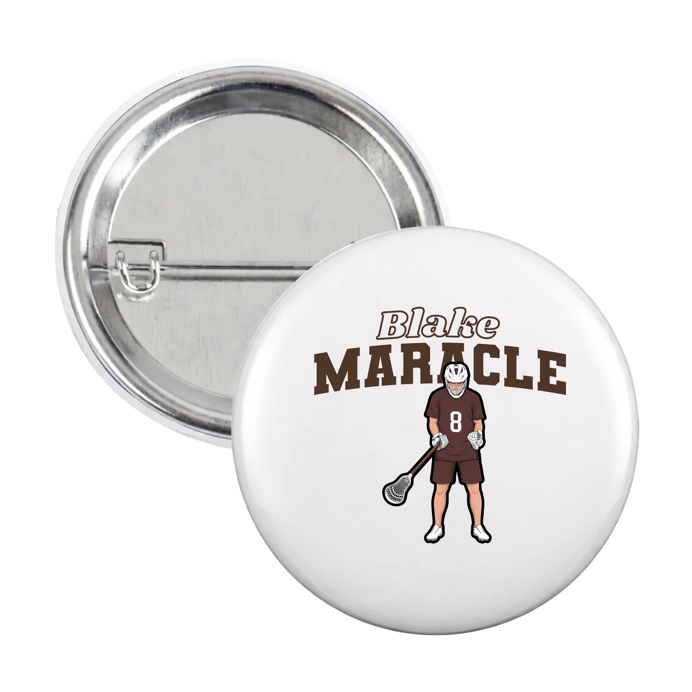 Game Day Button — Name Arch in White