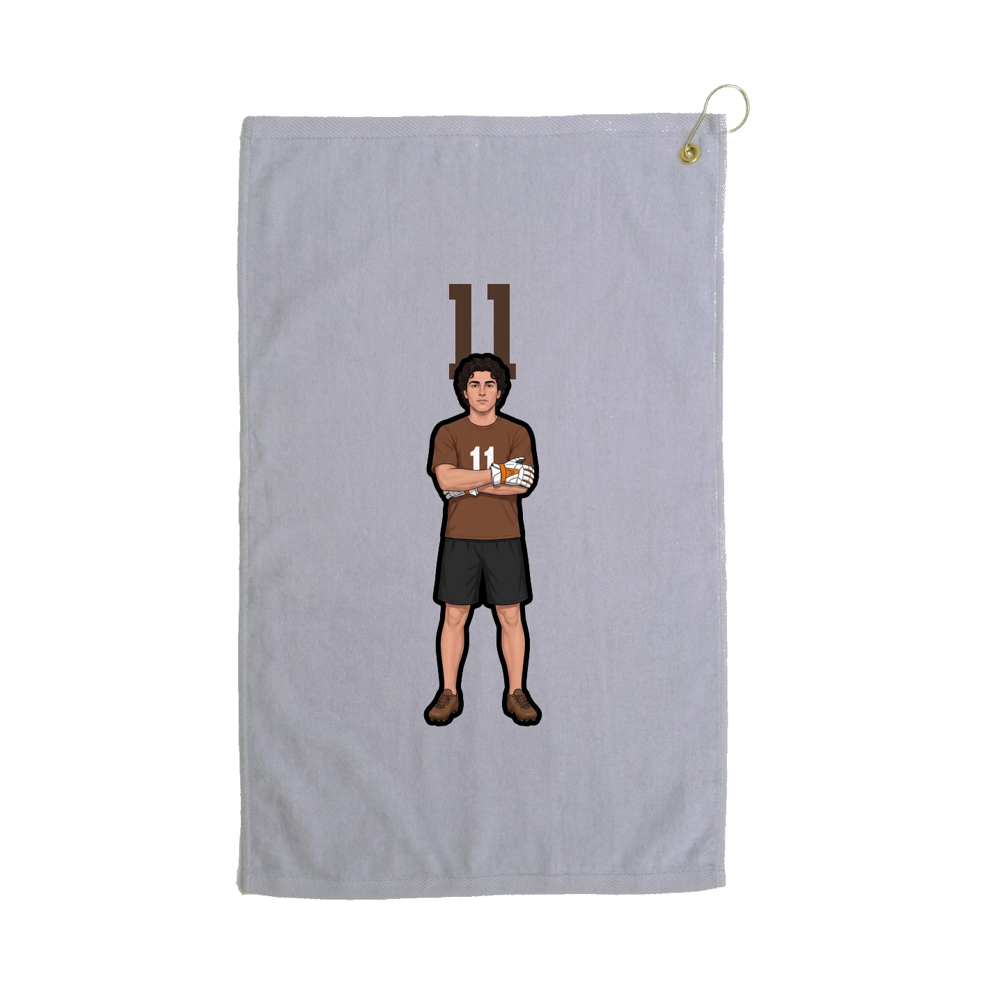 Golf Towel — Number Top in Grey
