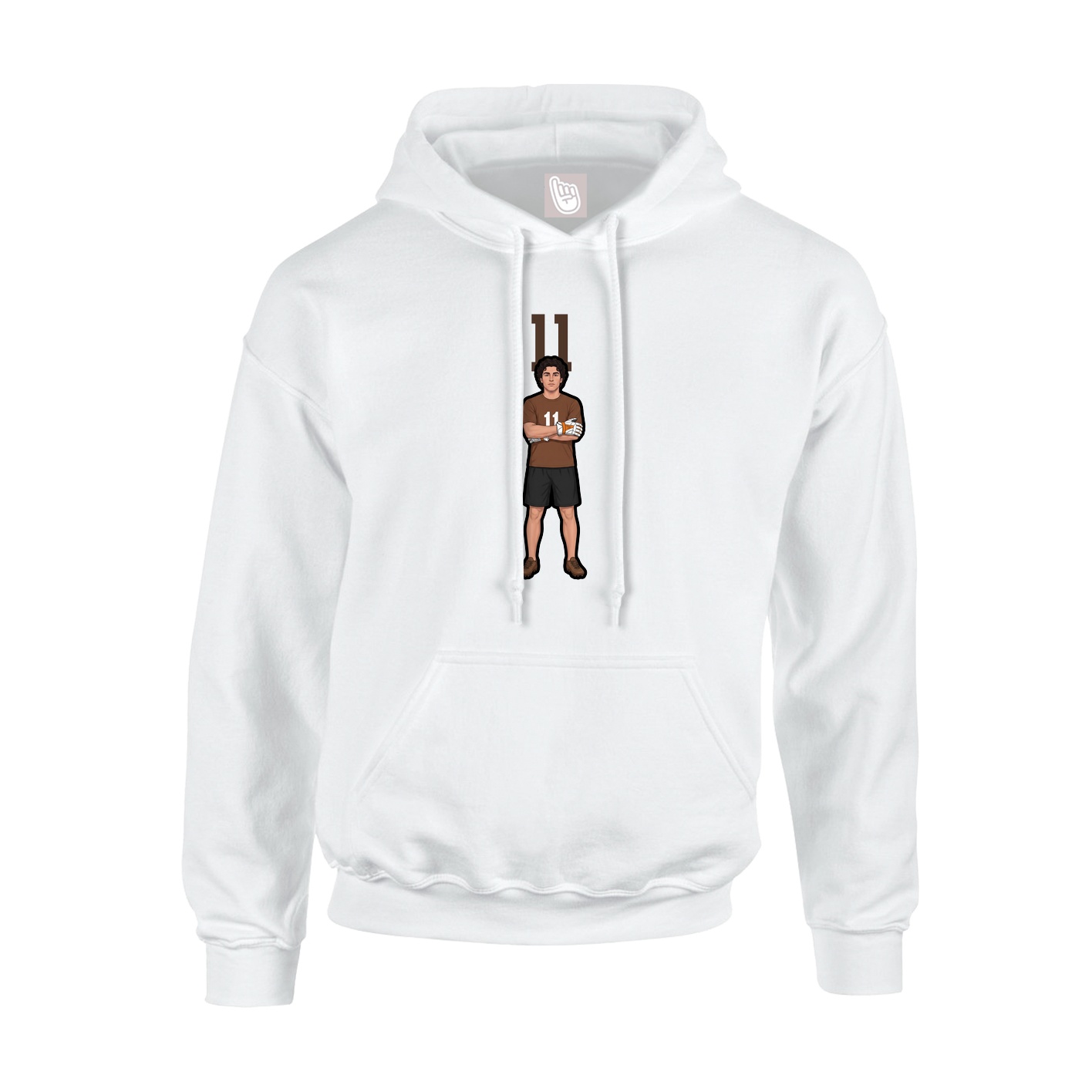 Youth Hoodie — Number Top in White