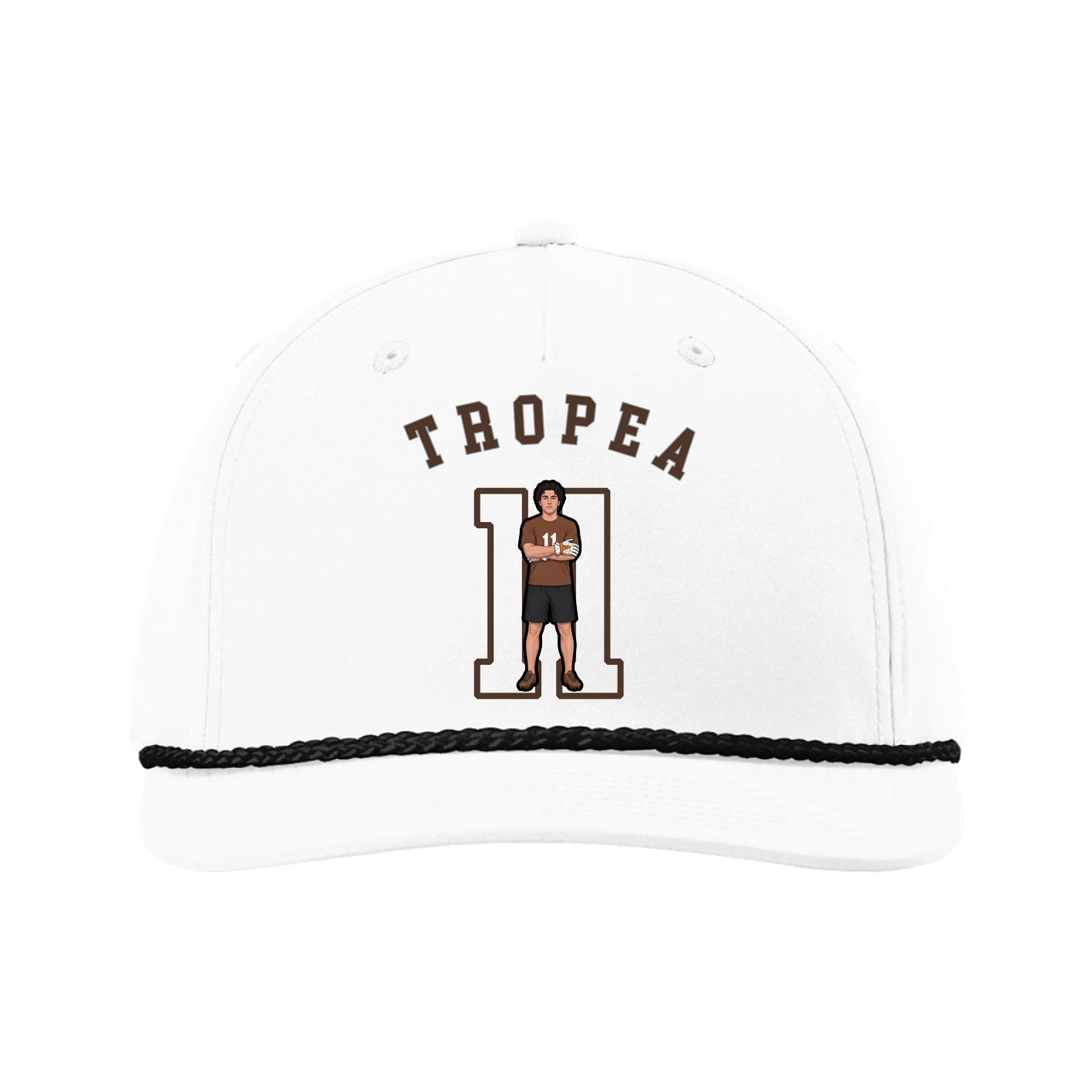 Five-Panel Classic Rope Cap — Shirsey Arch in White