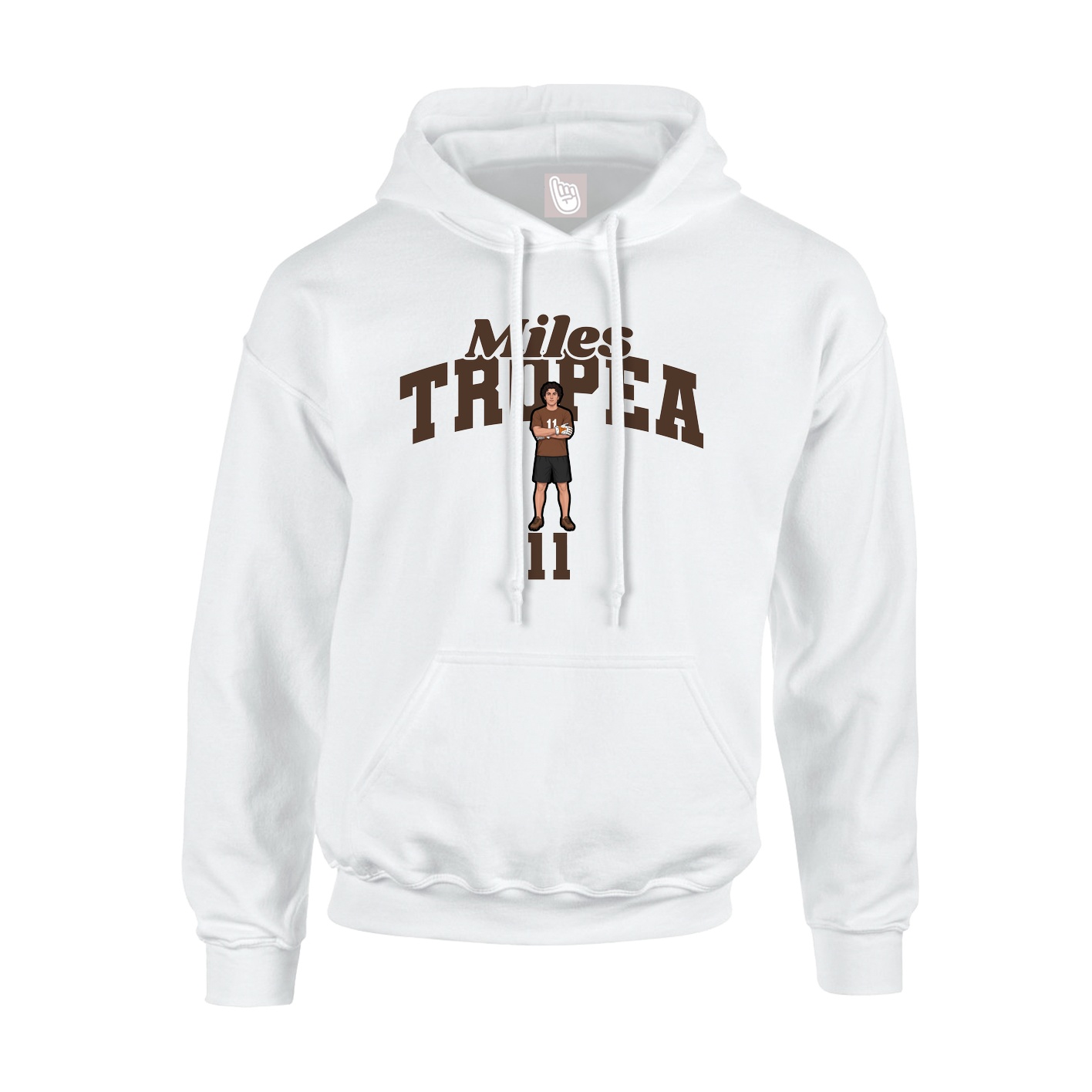 Youth Hoodie — Signature Arch in White