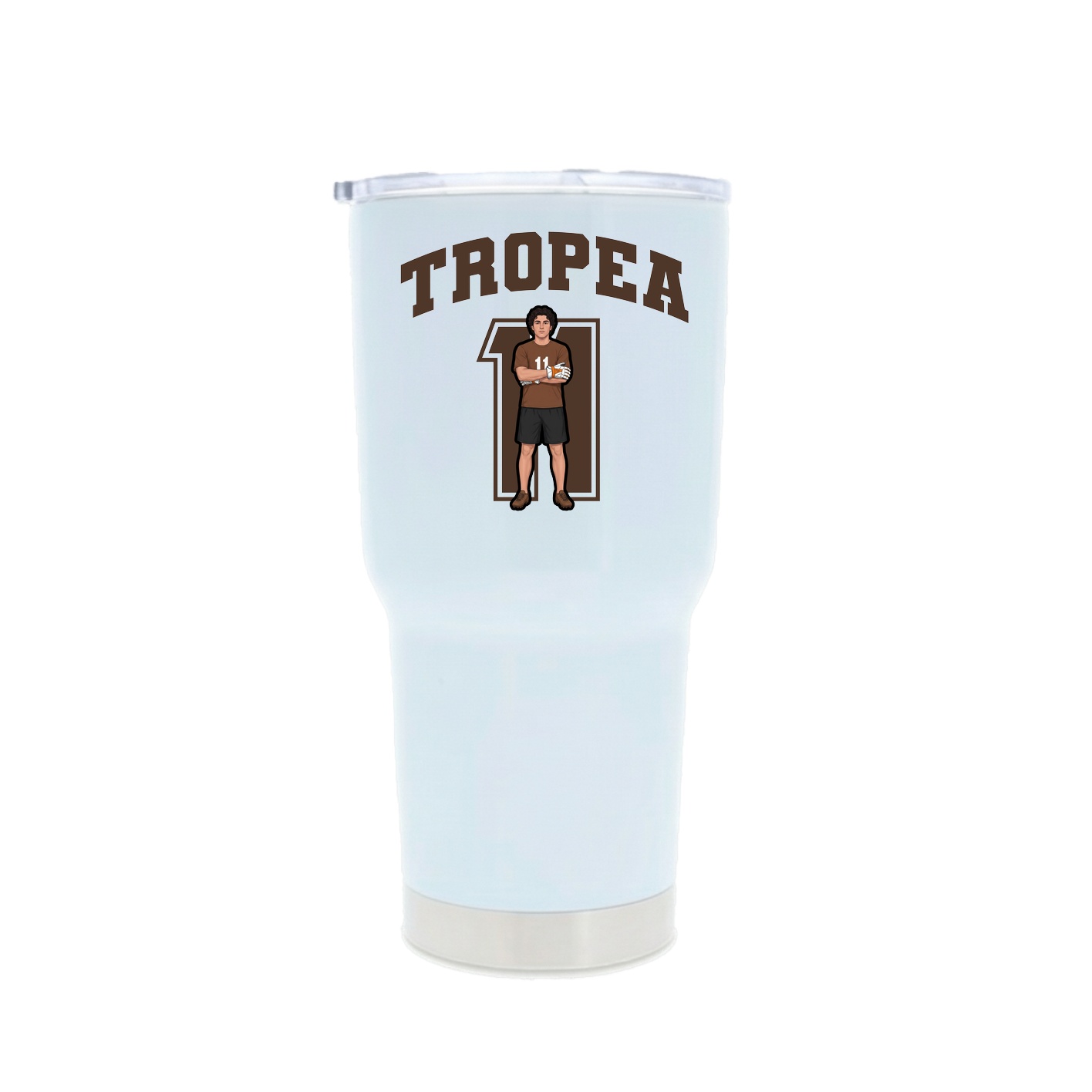 30oz Stainless Steel Tumbler — Number in White