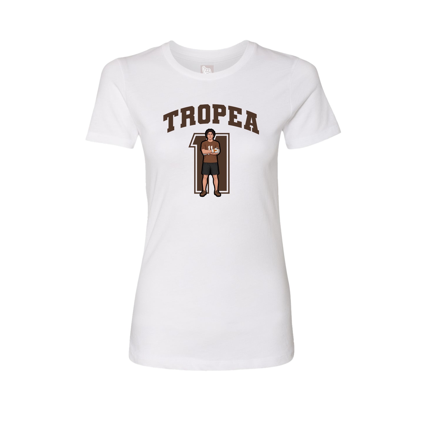 Fitted Women's Tee — Number in White