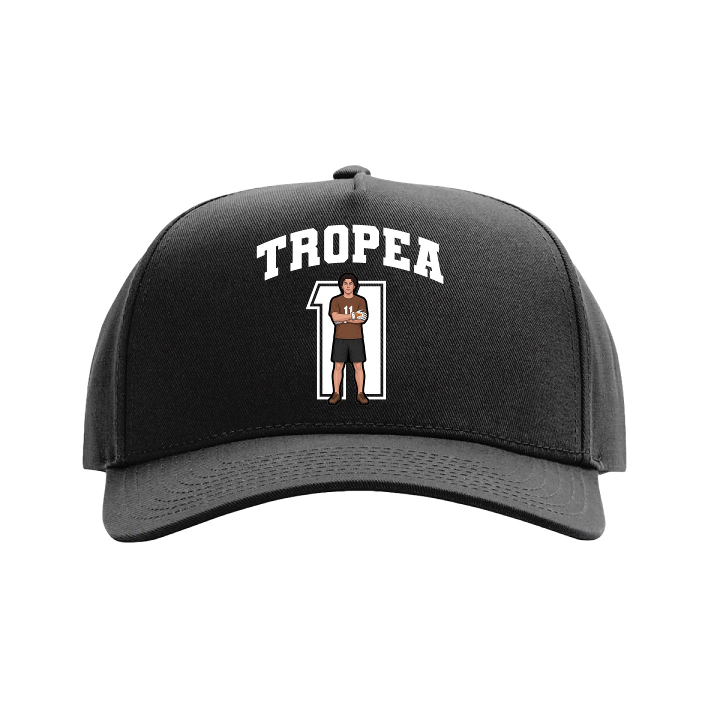 Full Fabric Five-Panel Champ Cap — Number in Black