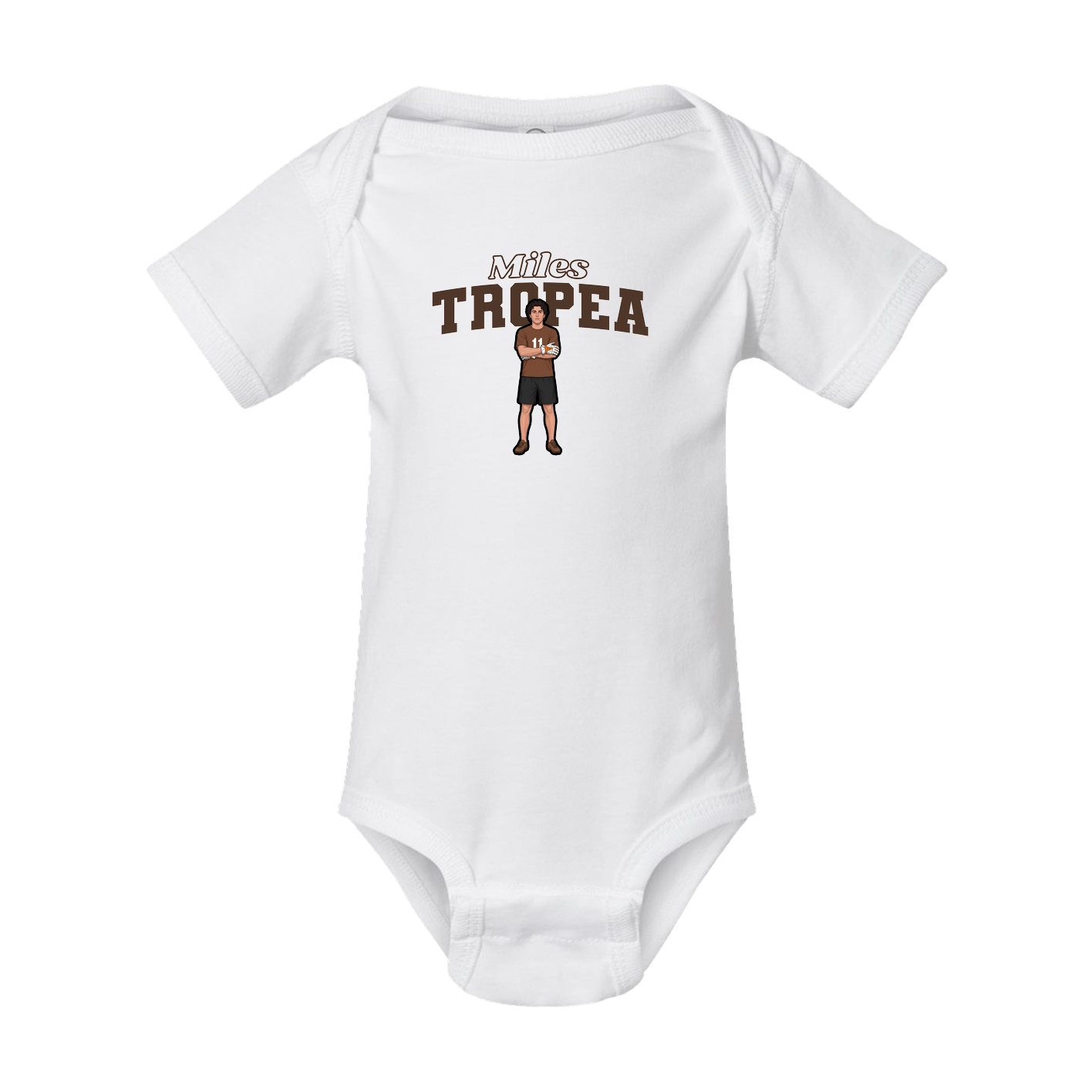 Baby Onesie — Name Arch in White
