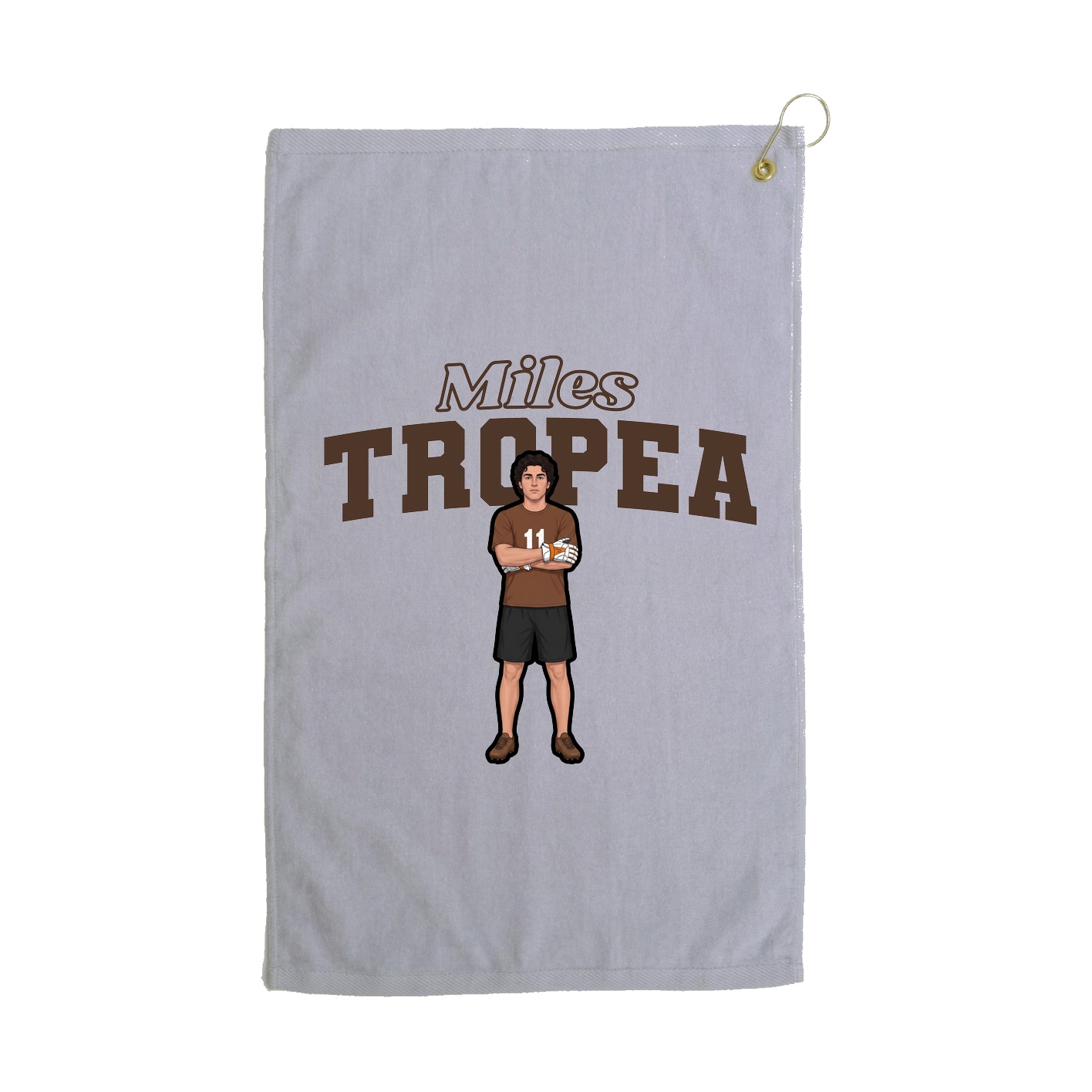 Golf Towel — Name Arch in Grey