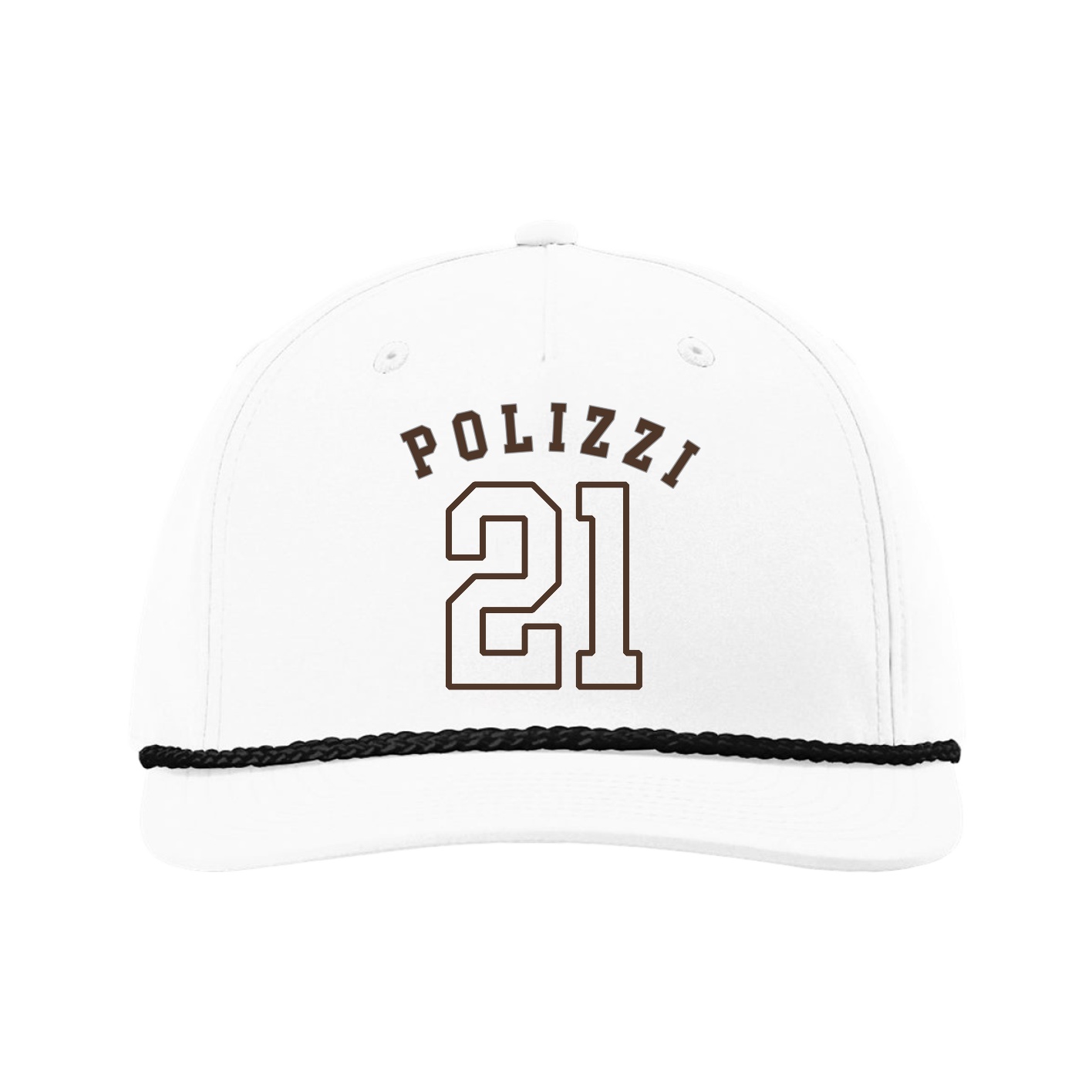 Five-Panel Classic Rope Cap — Shirsey Arch in White
