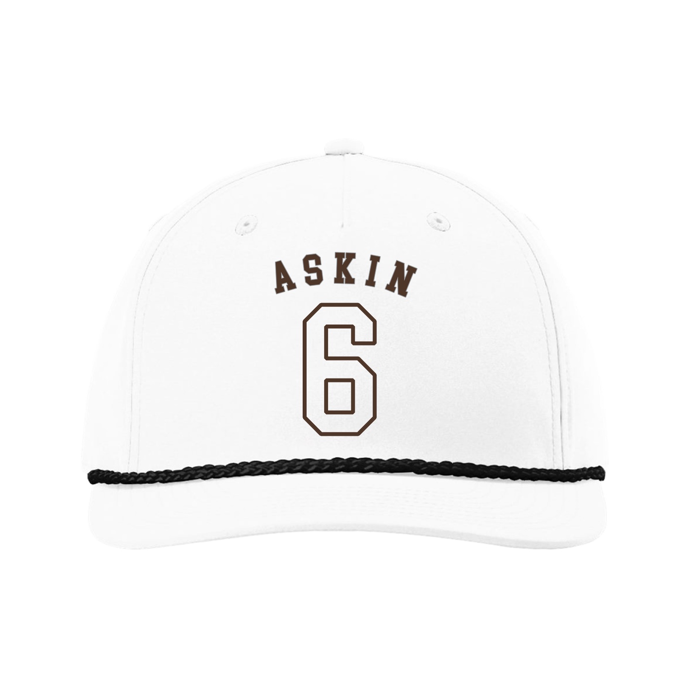 Five-Panel Classic Rope Cap — Shirsey Arch in White