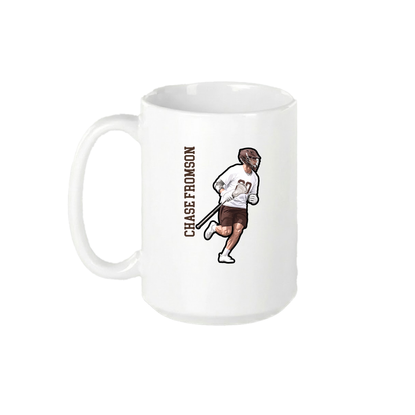 15oz Coffee Mug — Name Vertical in White