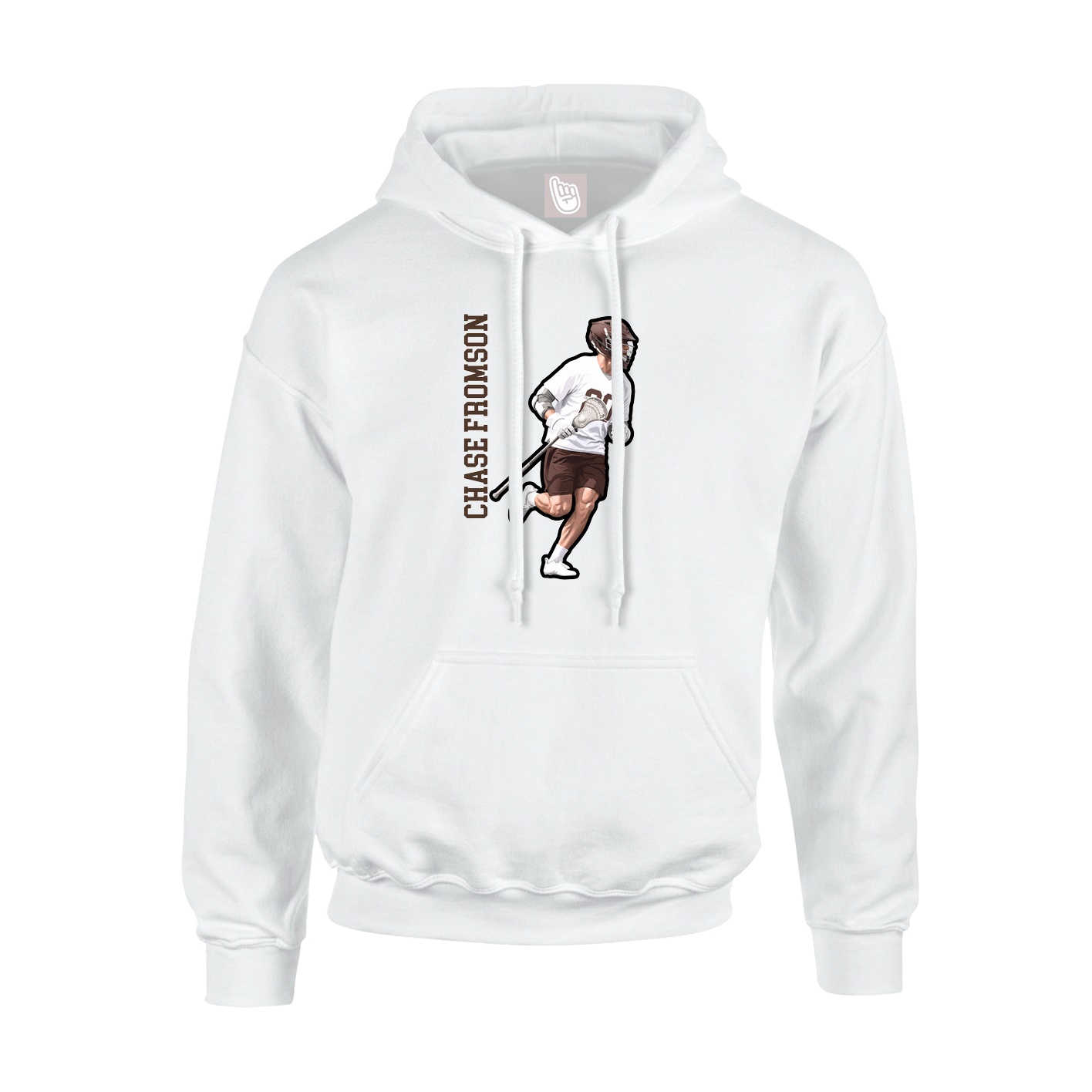 Hoodie — Name Vertical in White