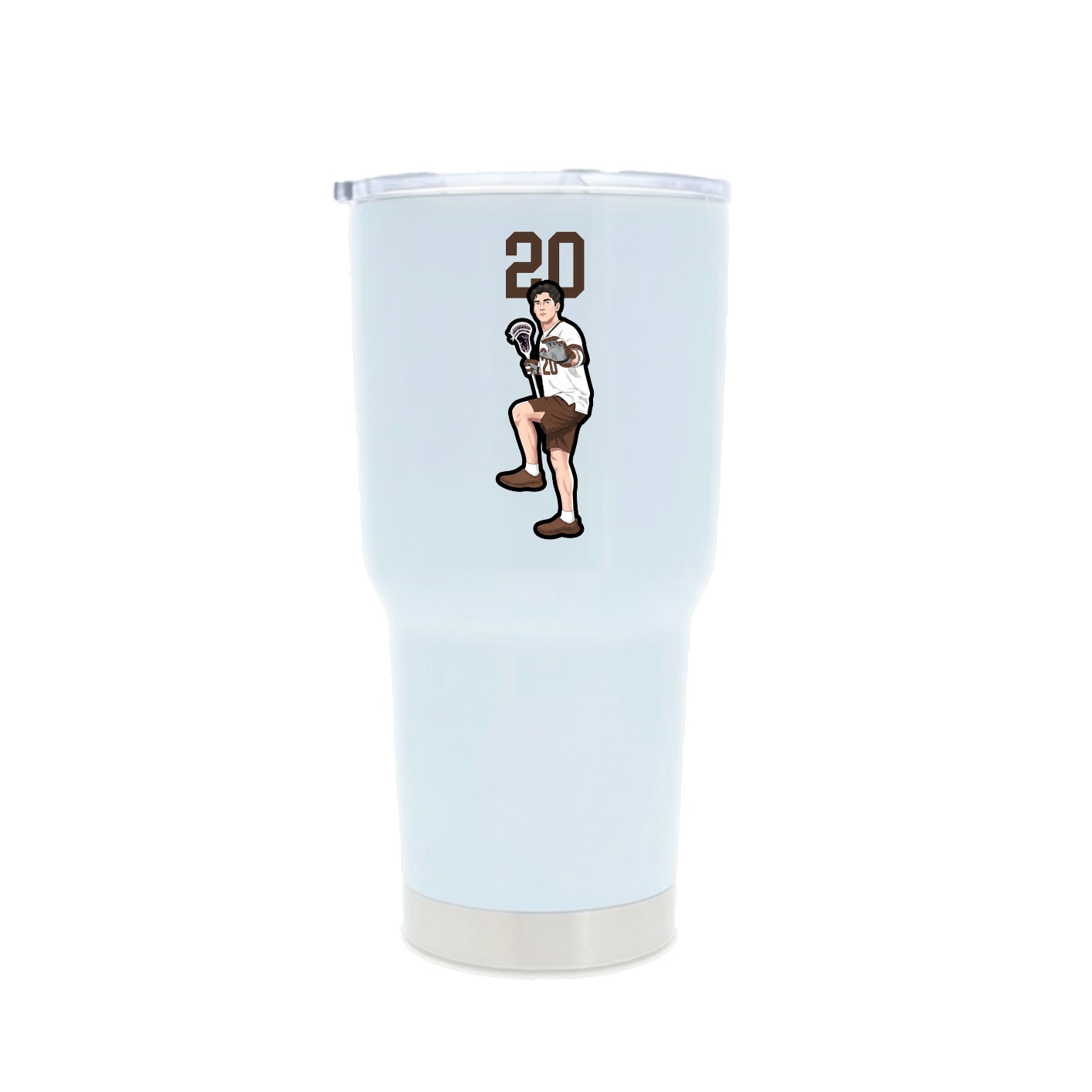 30oz Stainless Steel Tumbler — Number Top in White