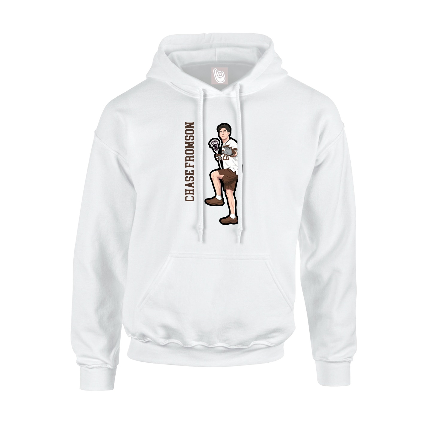 Youth Hoodie — Name Vertical in White