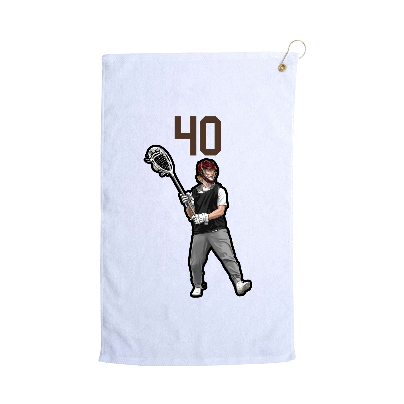 Golf Towel — Number Top in White