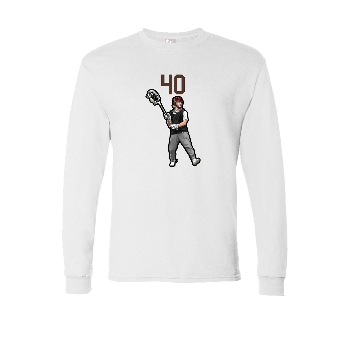 Long Sleeve Tee — Number Top in White
