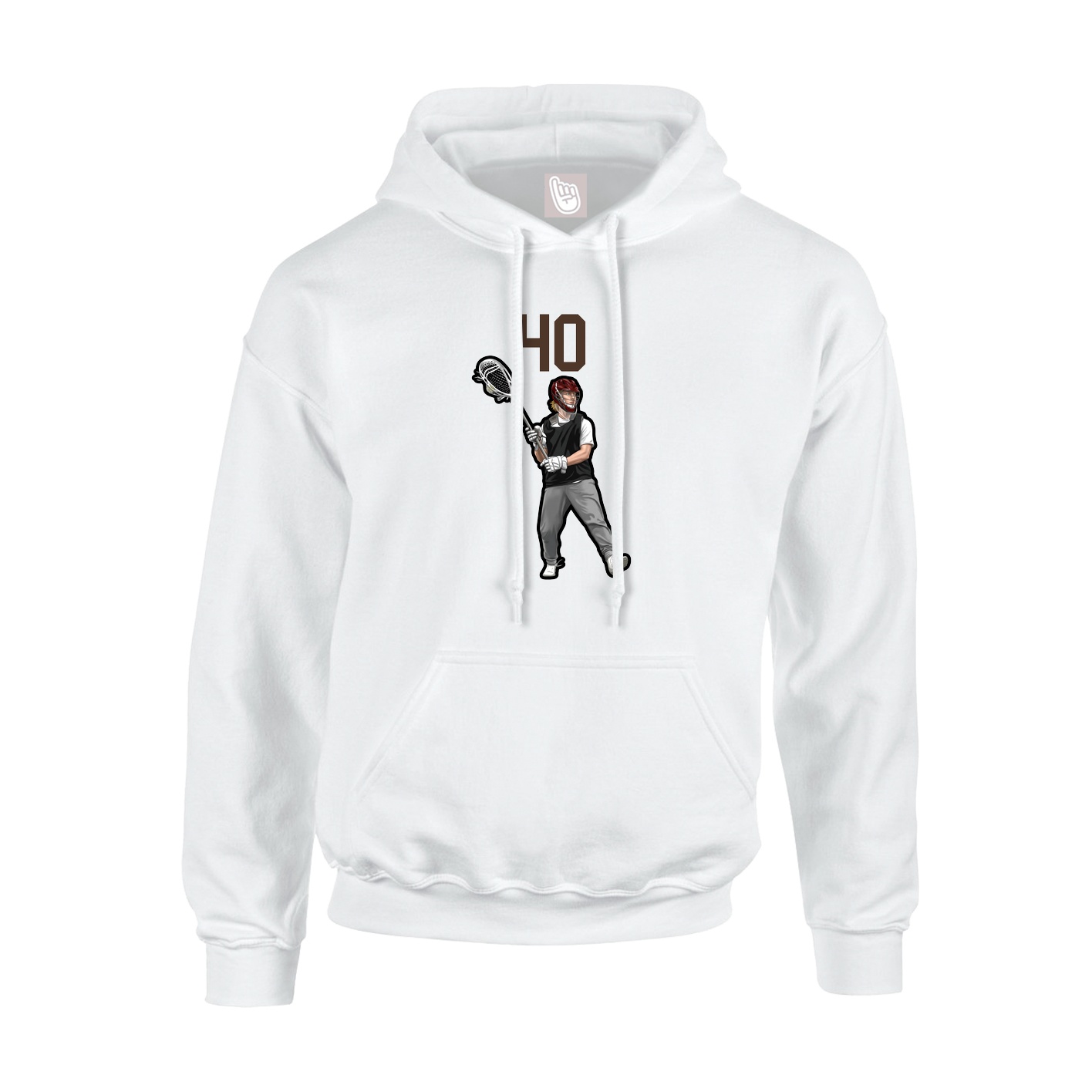 Youth Hoodie — Number Top in White