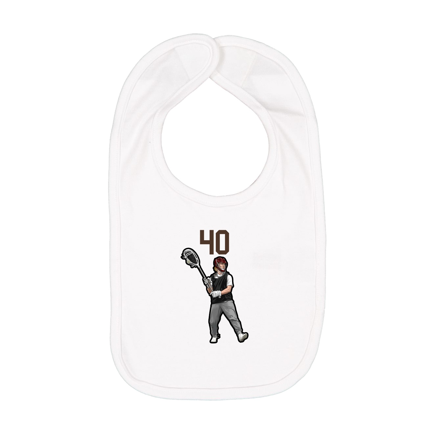 Infant Bib — Number Top in White