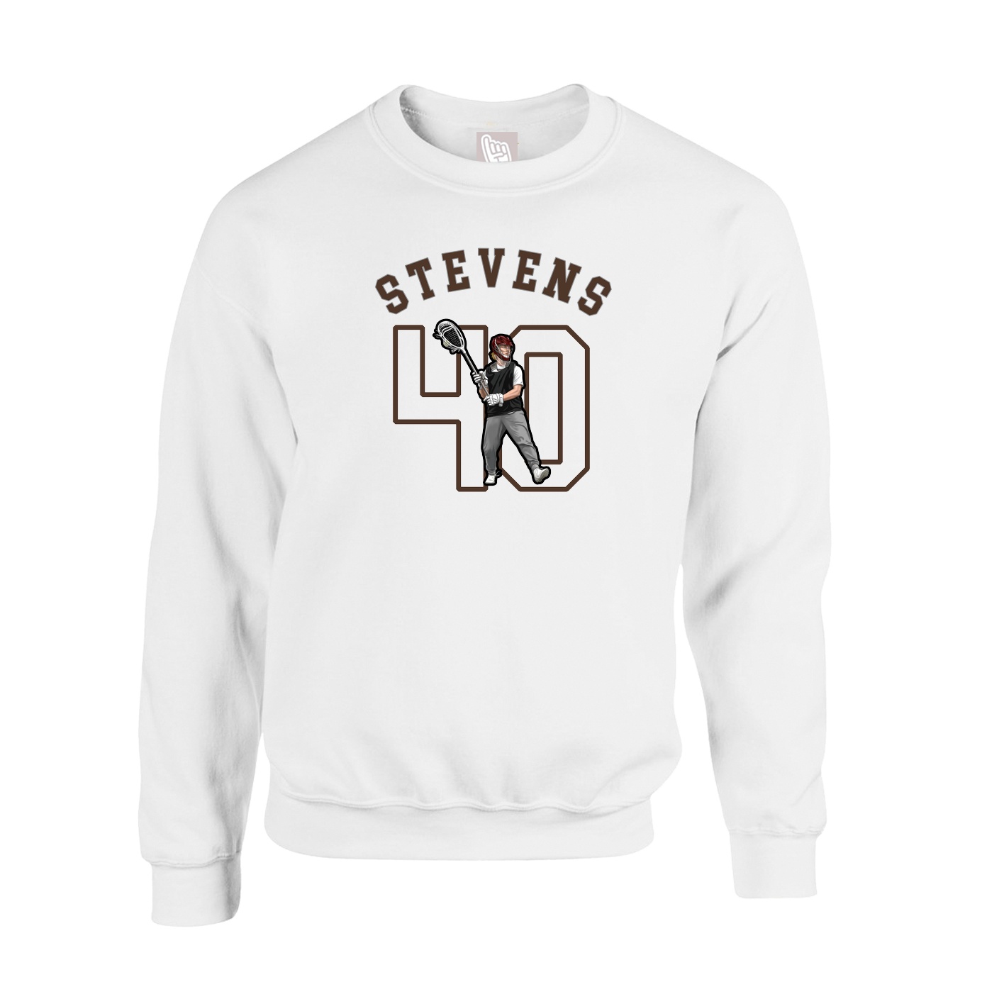 Fleece Crew — Shirsey Arch in White