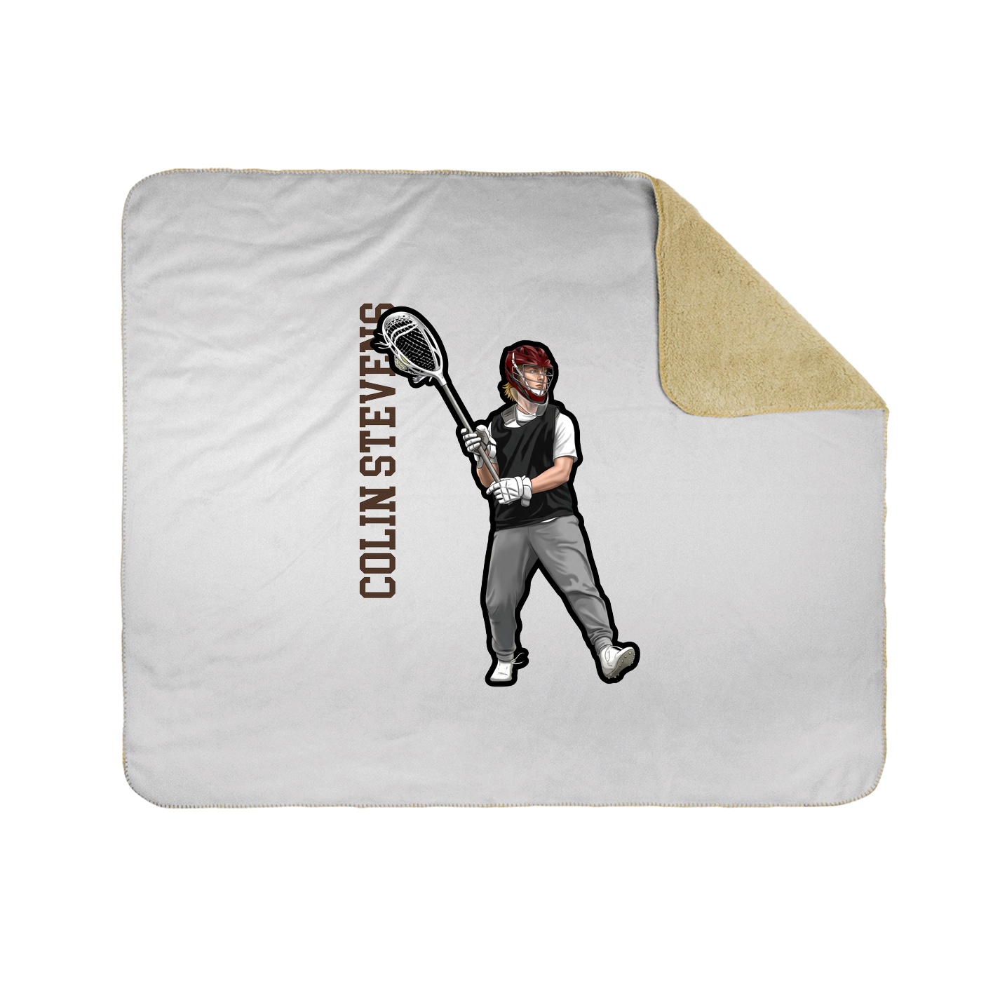 Throw Blanket — Name Vertical in White