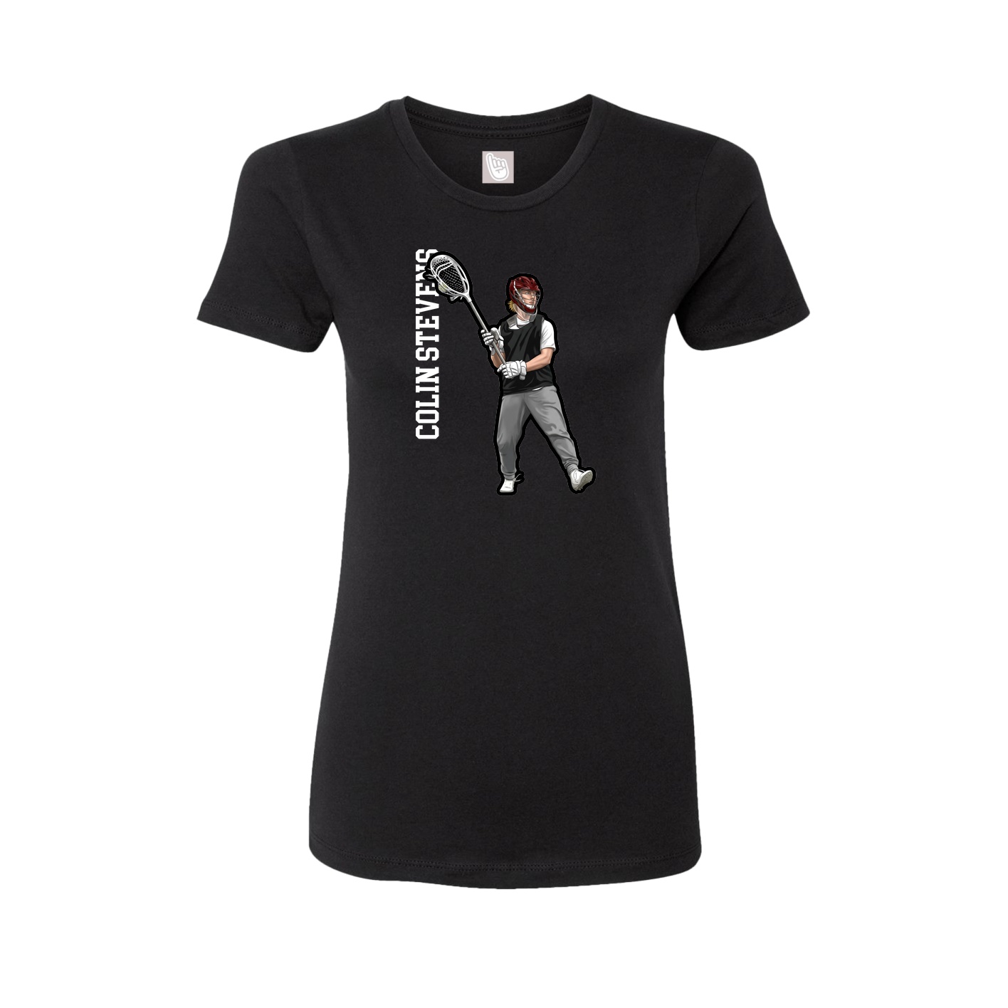 Womens Tee — Name Vertical in Black