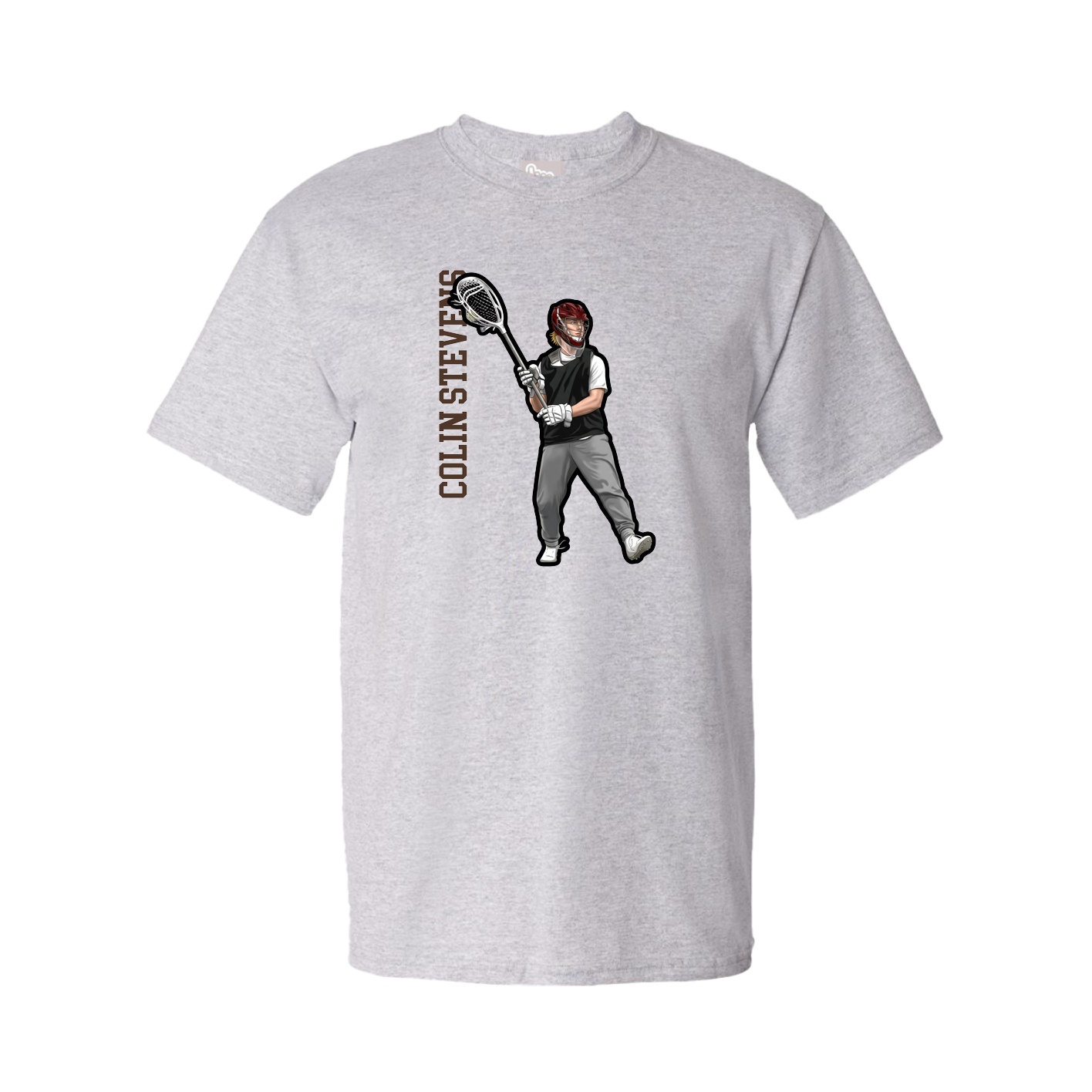 Youth Tee — Name Vertical in Grey