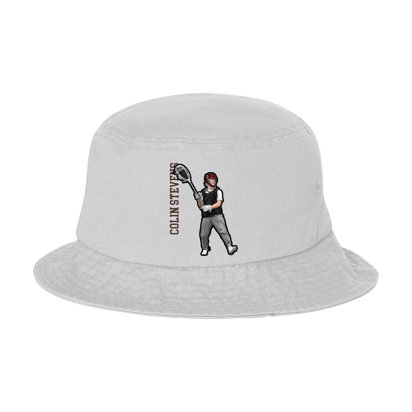Bucket Cap — Name Vertical in White