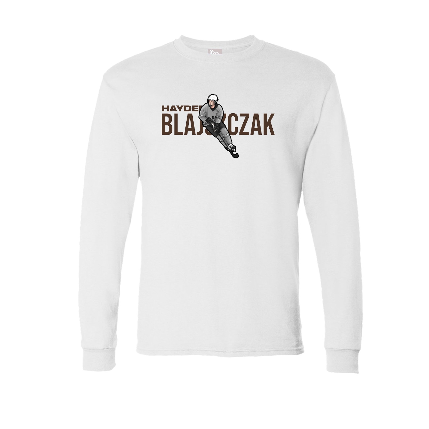 Long Sleeve Tee — Player Name in White