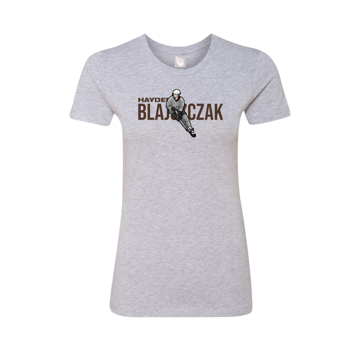 Fitted Women's Tee — Player Name in Grey