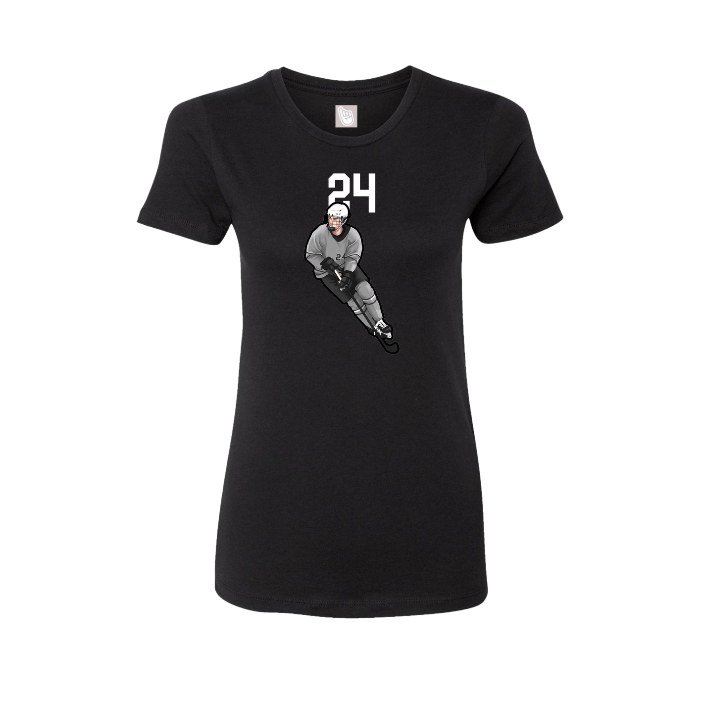 Fitted Women's Tee — Number Top in Black
