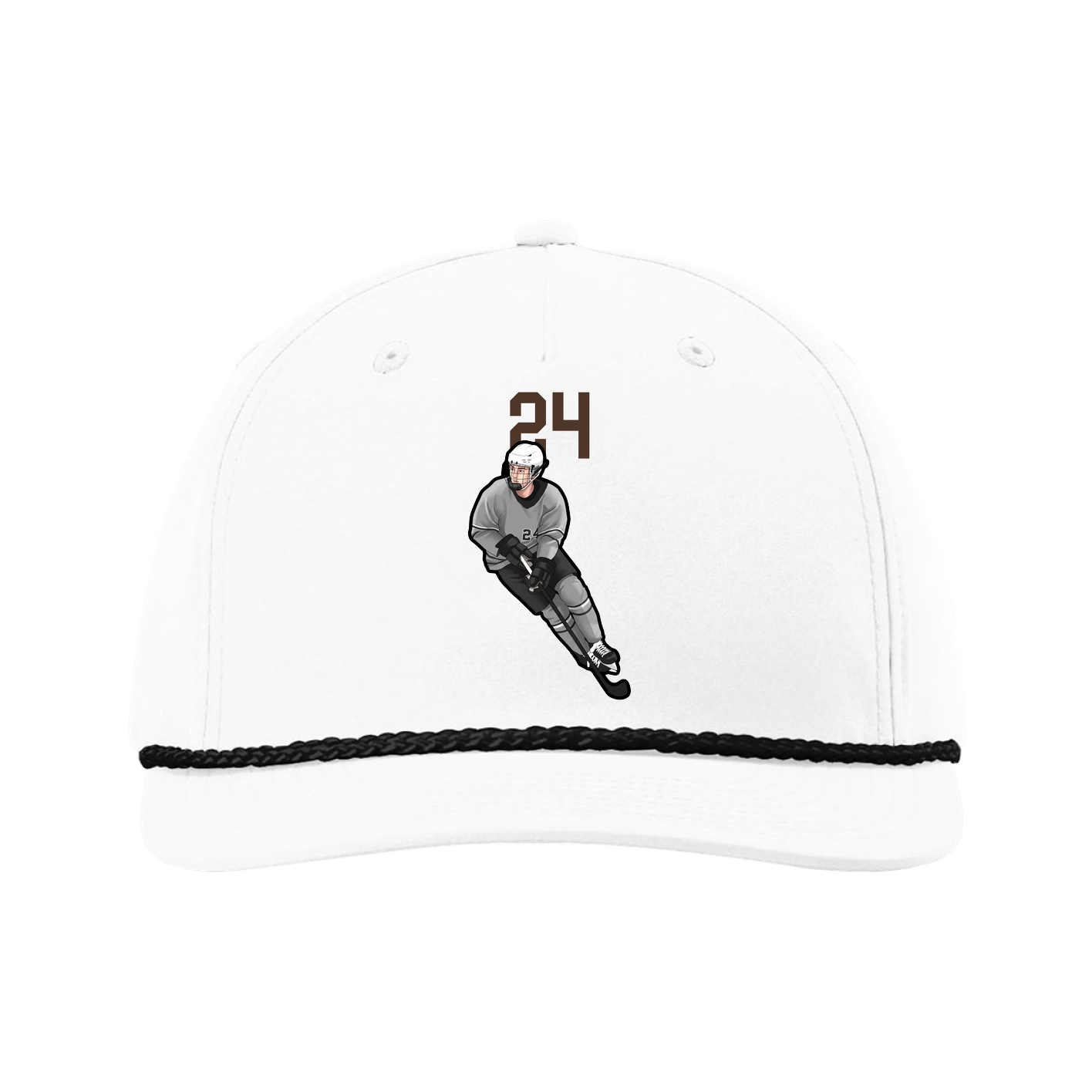 Five-Panel Classic Rope Cap — Number Top in White
