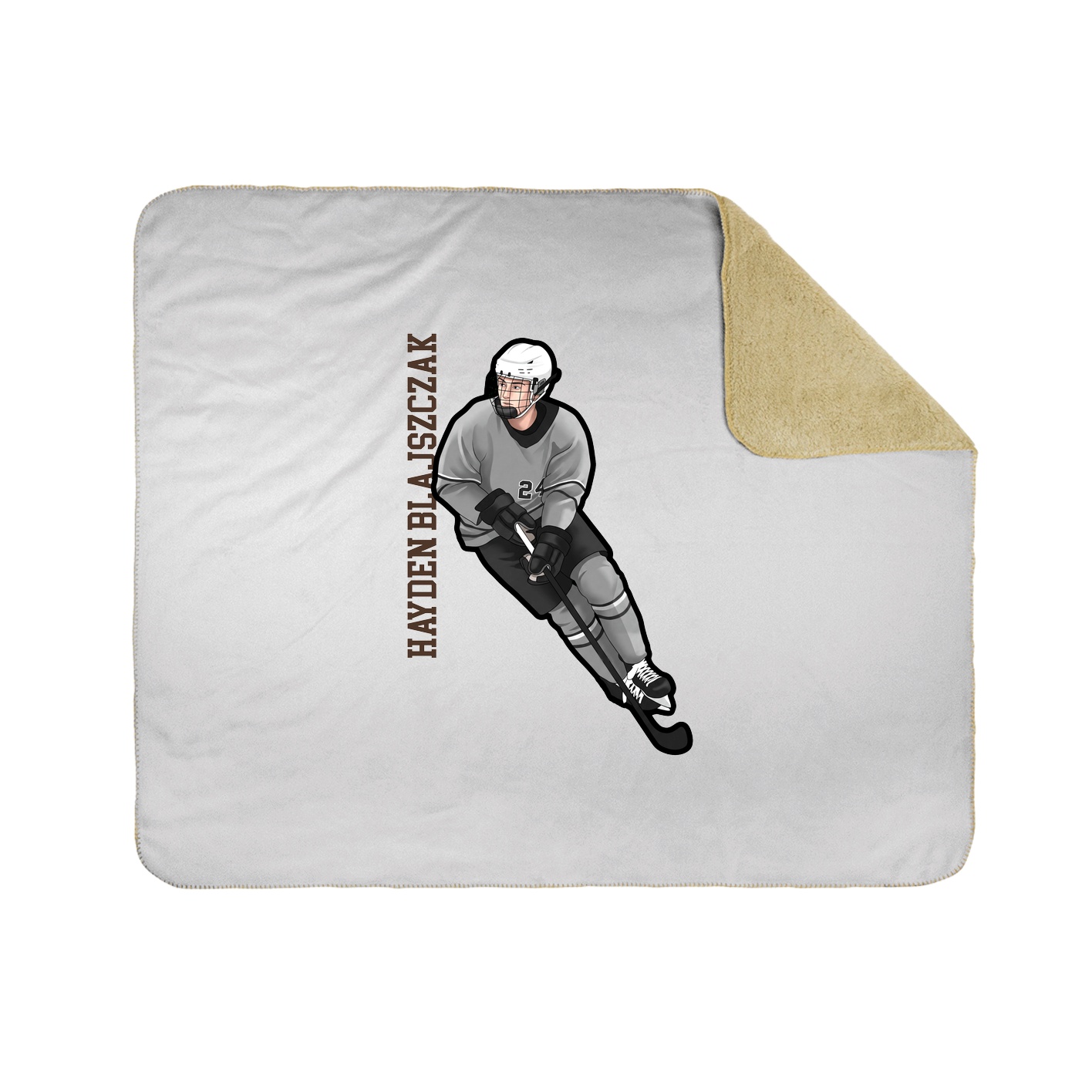 Throw Blanket — Name Vertical in White