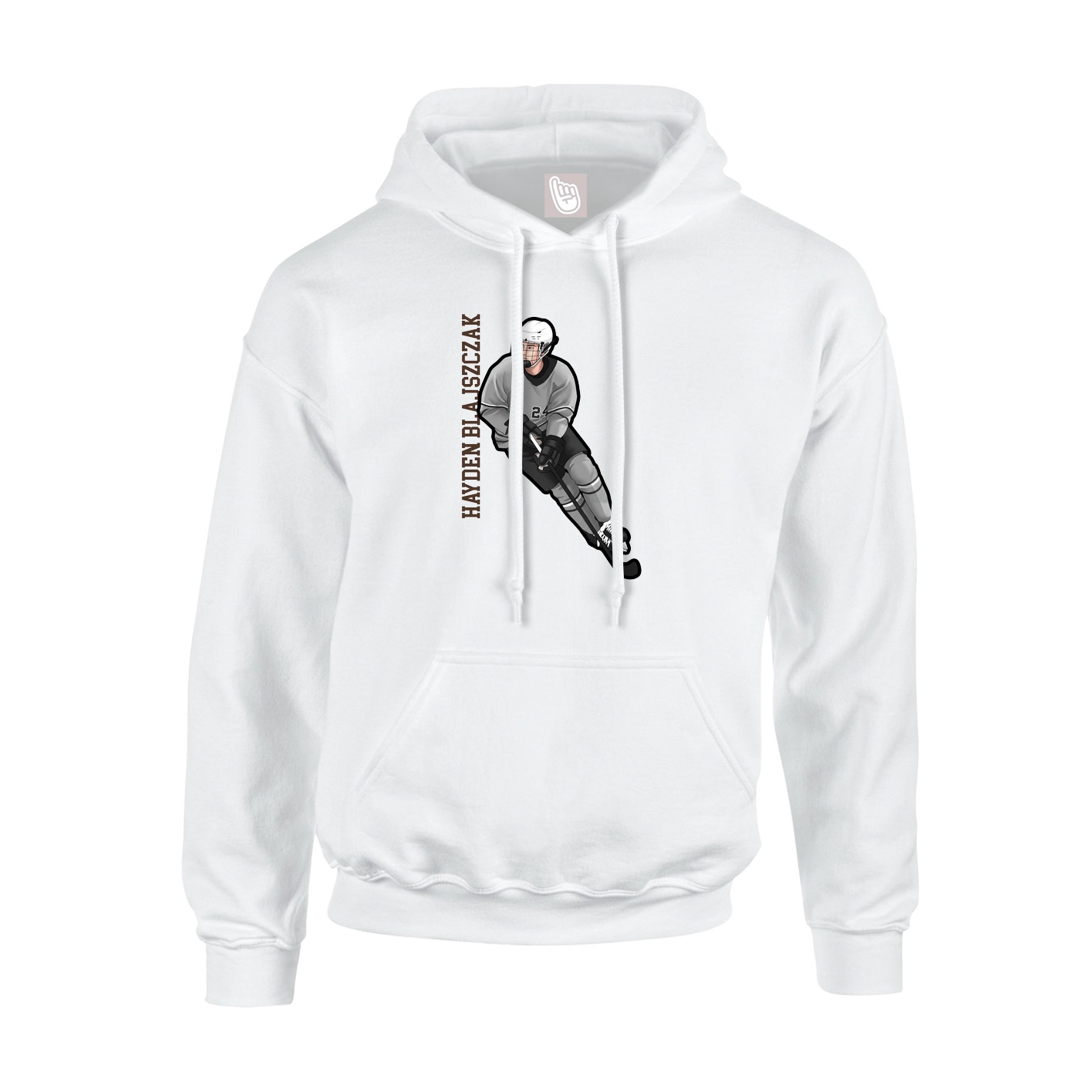 Youth Hoodie — Name Vertical in White