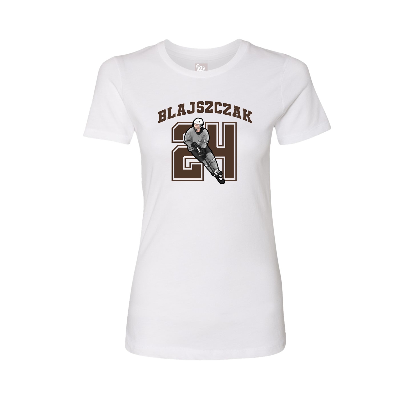 Fitted Women's Tee — Number in White