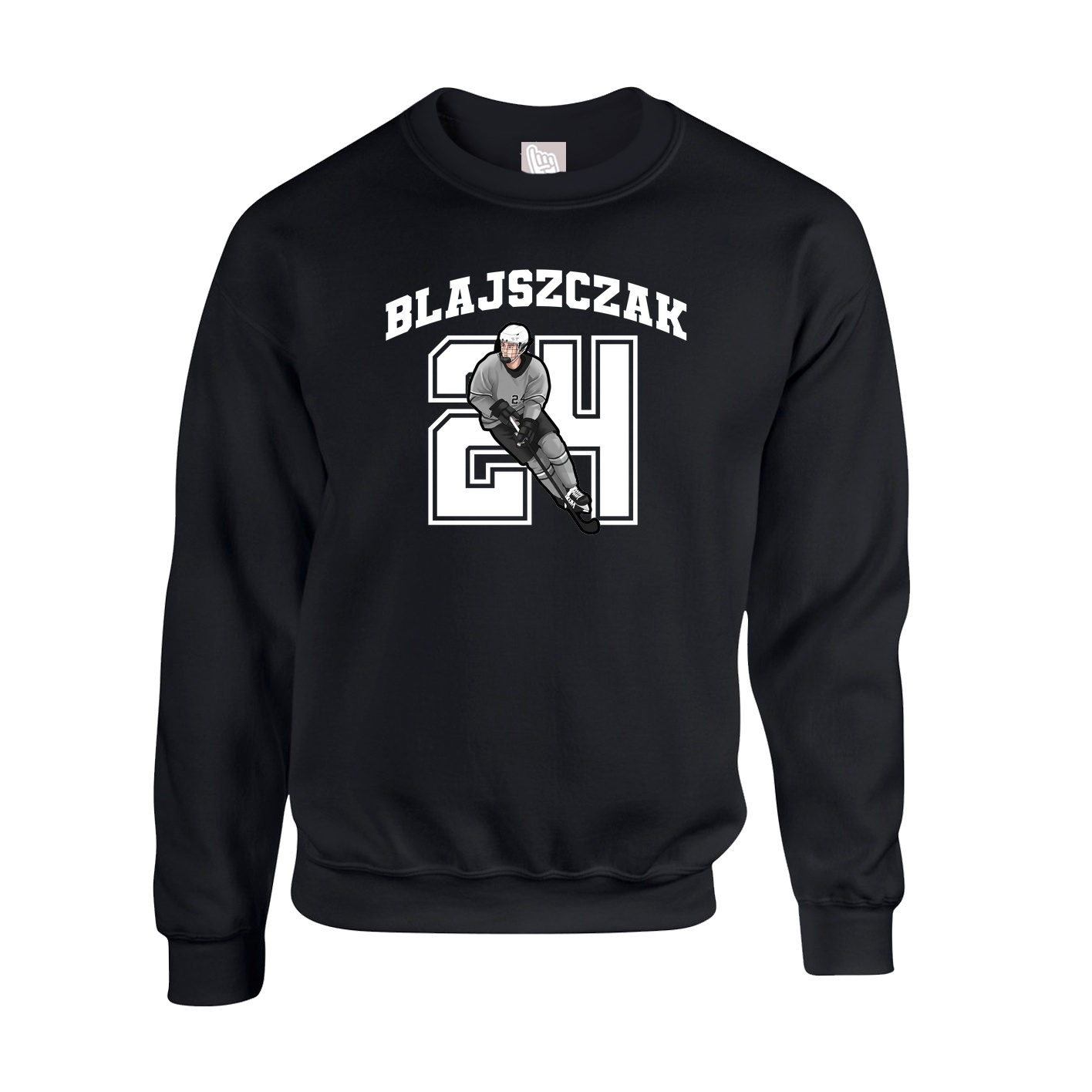 Fleece Crew — Number in Black